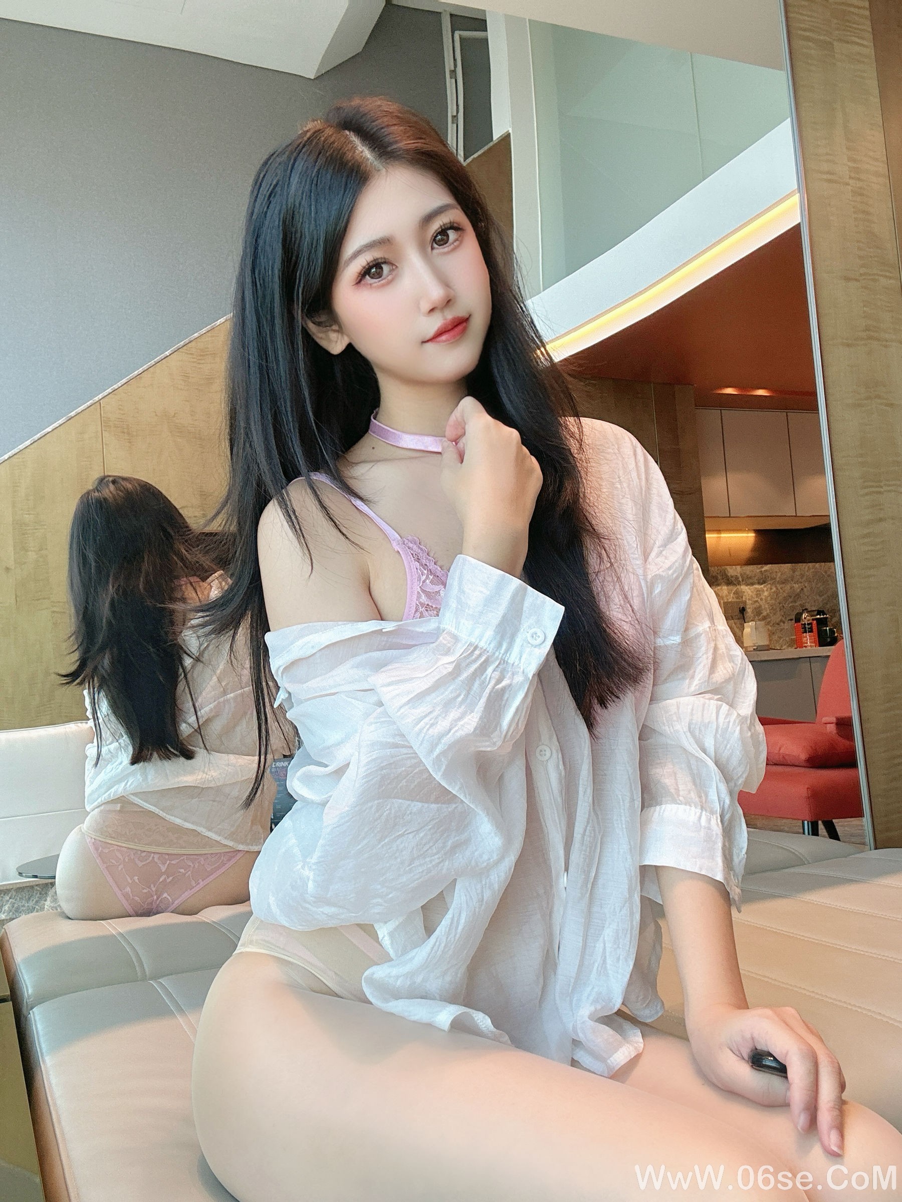 图片[42]-微博人气Coser不呆猫 – 粉色衬衣女友[66P]-六色网