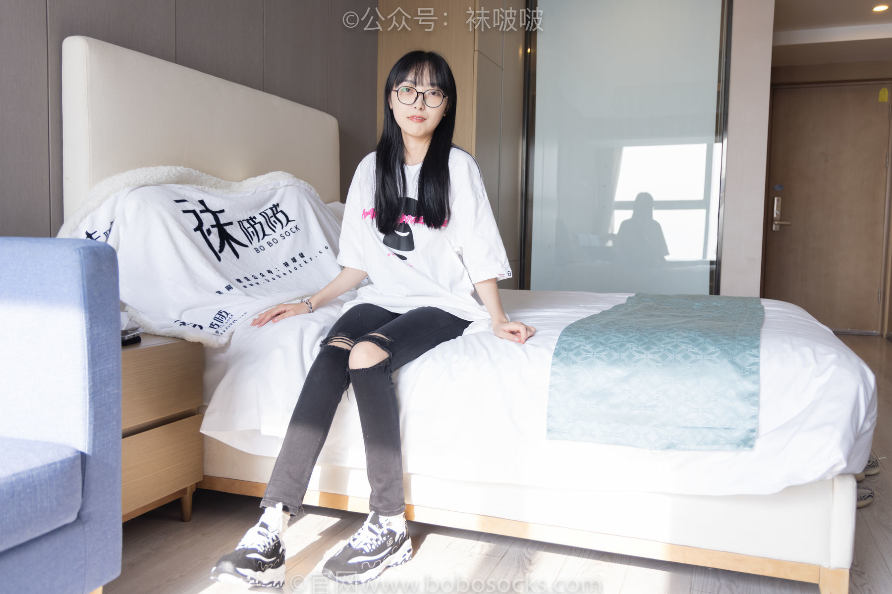 图片[5]-BoBoSocks袜啵啵 No.055 稚予-斯凯奇运动鞋、白棉袜、黑棉袜[139P]-六色网