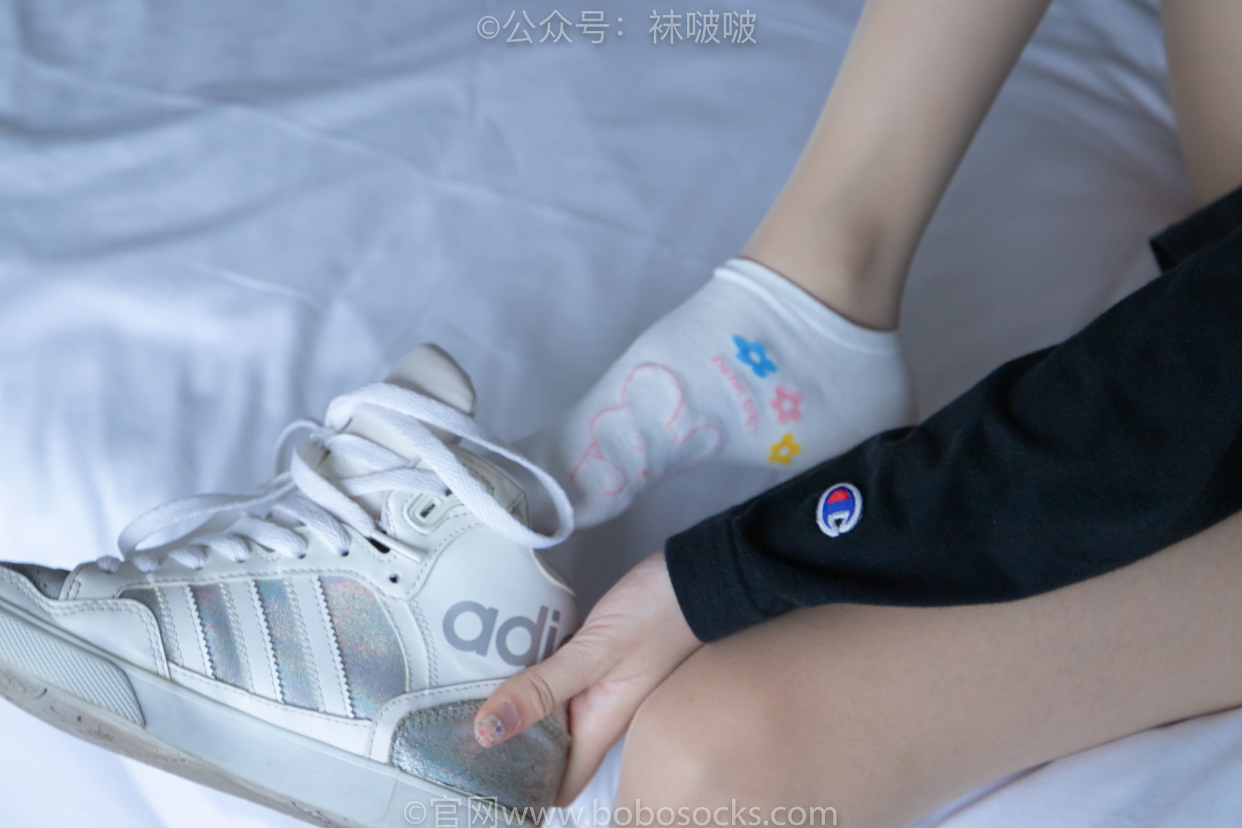 图片[57]-BoBoSocks袜啵啵 No.015 稚予-阿迪板鞋、白色短棉袜、肉丝[148P]-六色网