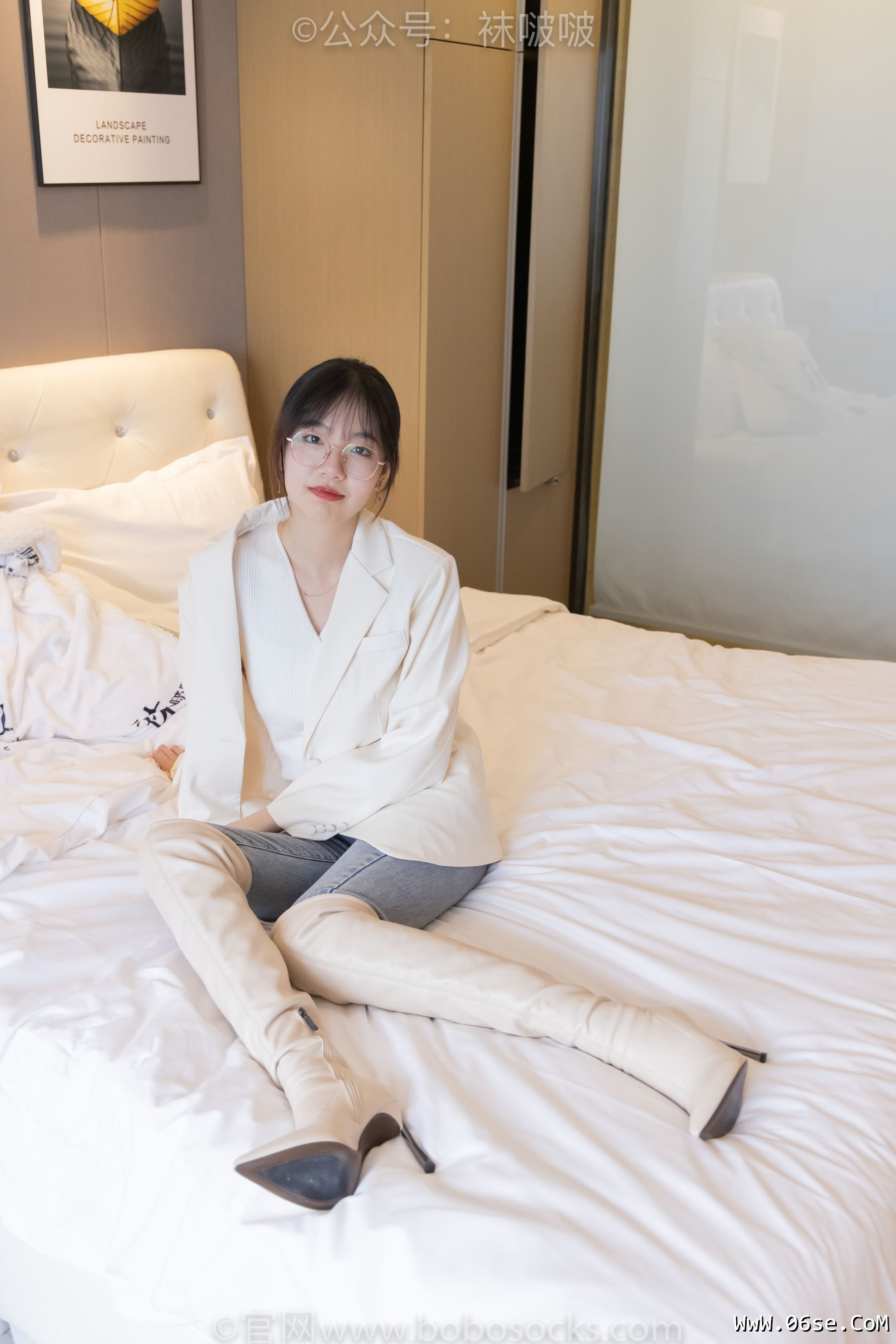 图片[42]-BoBoSocks袜啵啵 No.050 小甜豆-高跟长靴、白棉袜[175P]-六色网