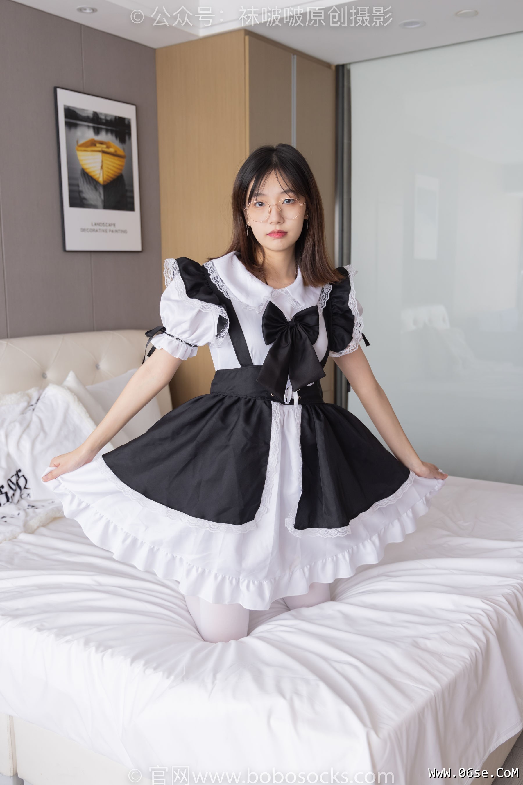 图片[113]-BoBoSocks袜啵啵 No.195 小甜豆-黑皮鞋、厚白丝、女仆装[135P]-六色网