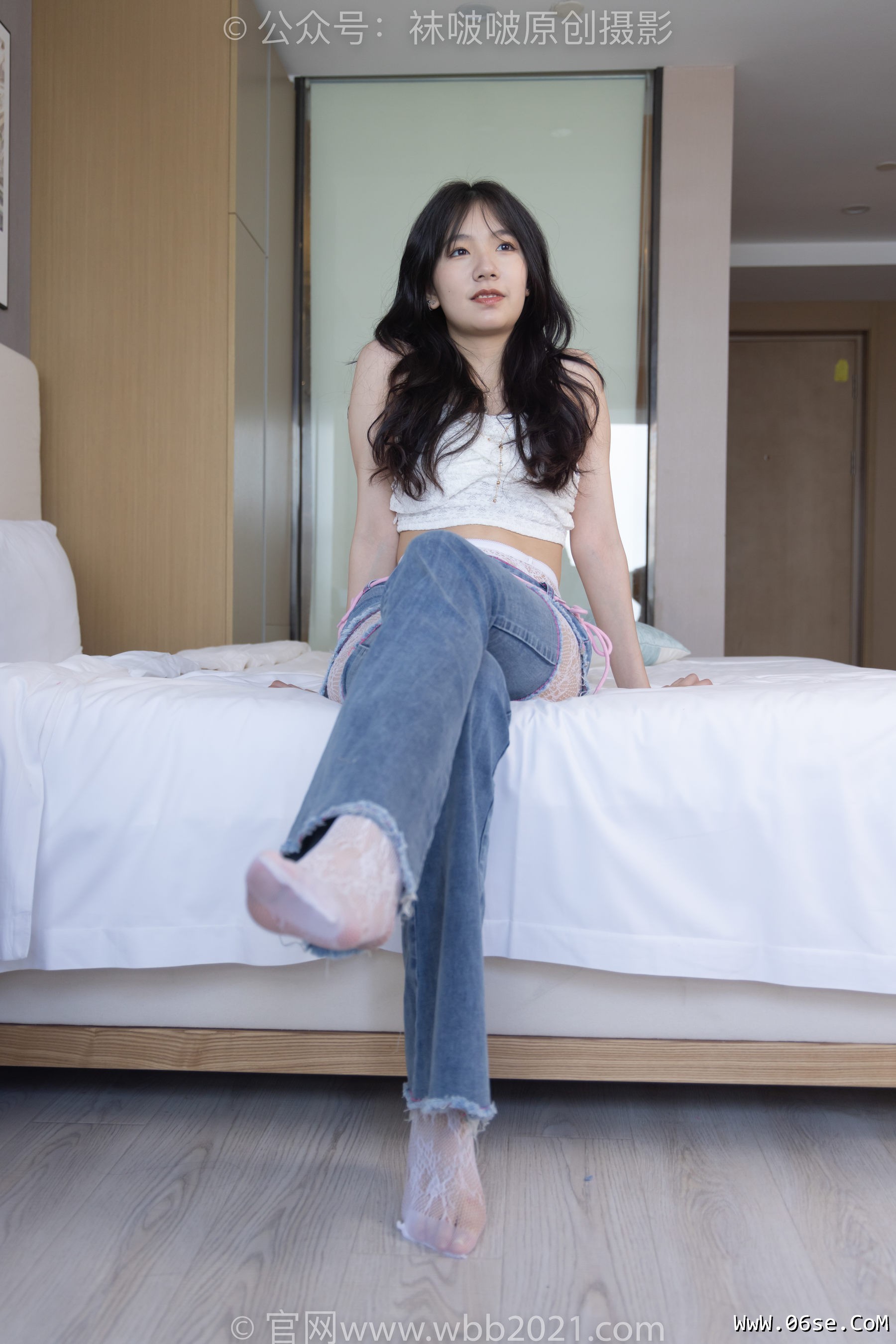 图片[121]-BoBoSocks袜啵啵 No.231 小甜豆-板鞋、白色蕾丝袜、可拆卸牛仔裤、裤里丝[154P]-六色网