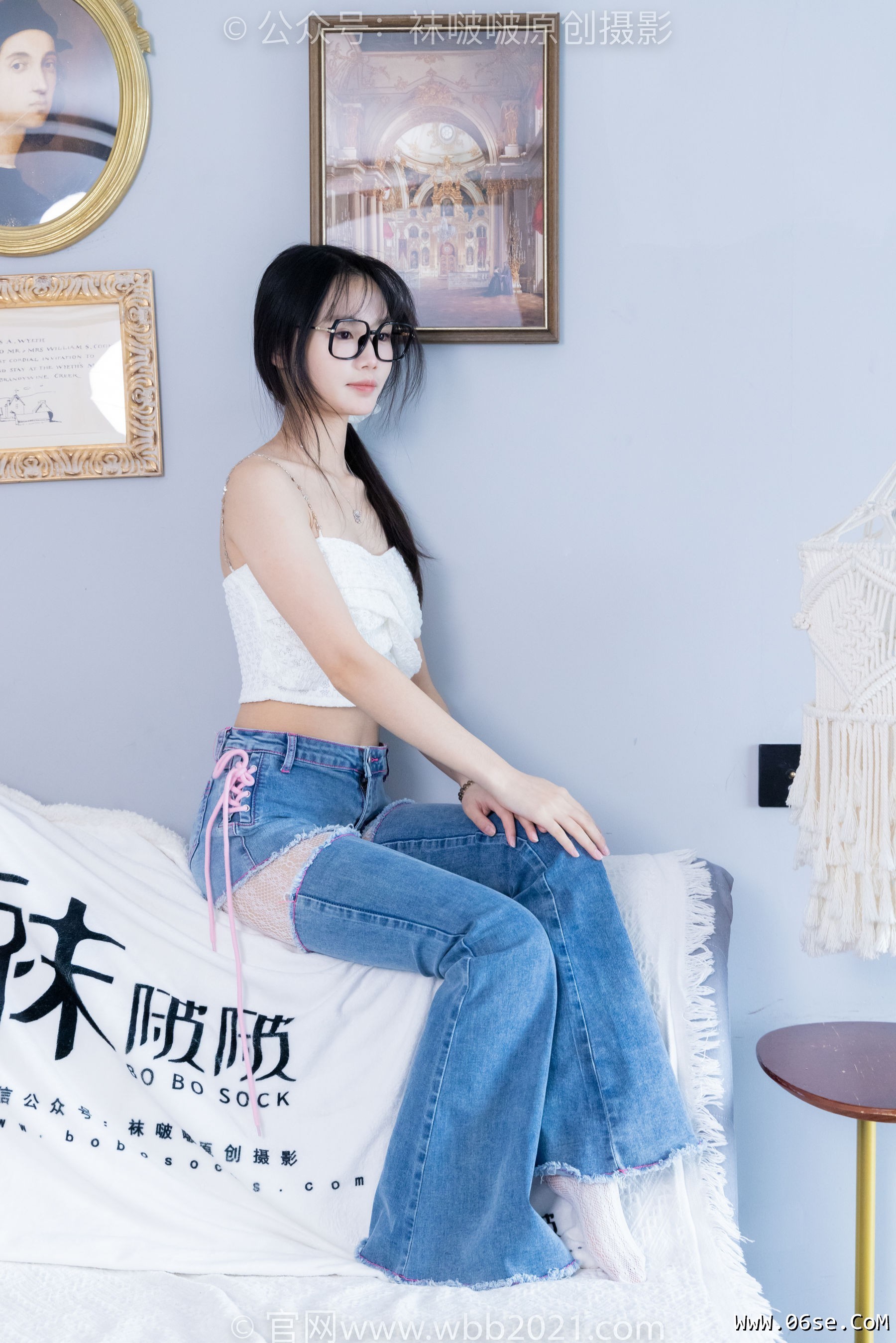图片[68]-BoBoSocks袜啵啵 No.372 甜甜圈 -板鞋、白色蕾丝袜、可拆卸牛仔裤、裤里丝[140P]-六色网