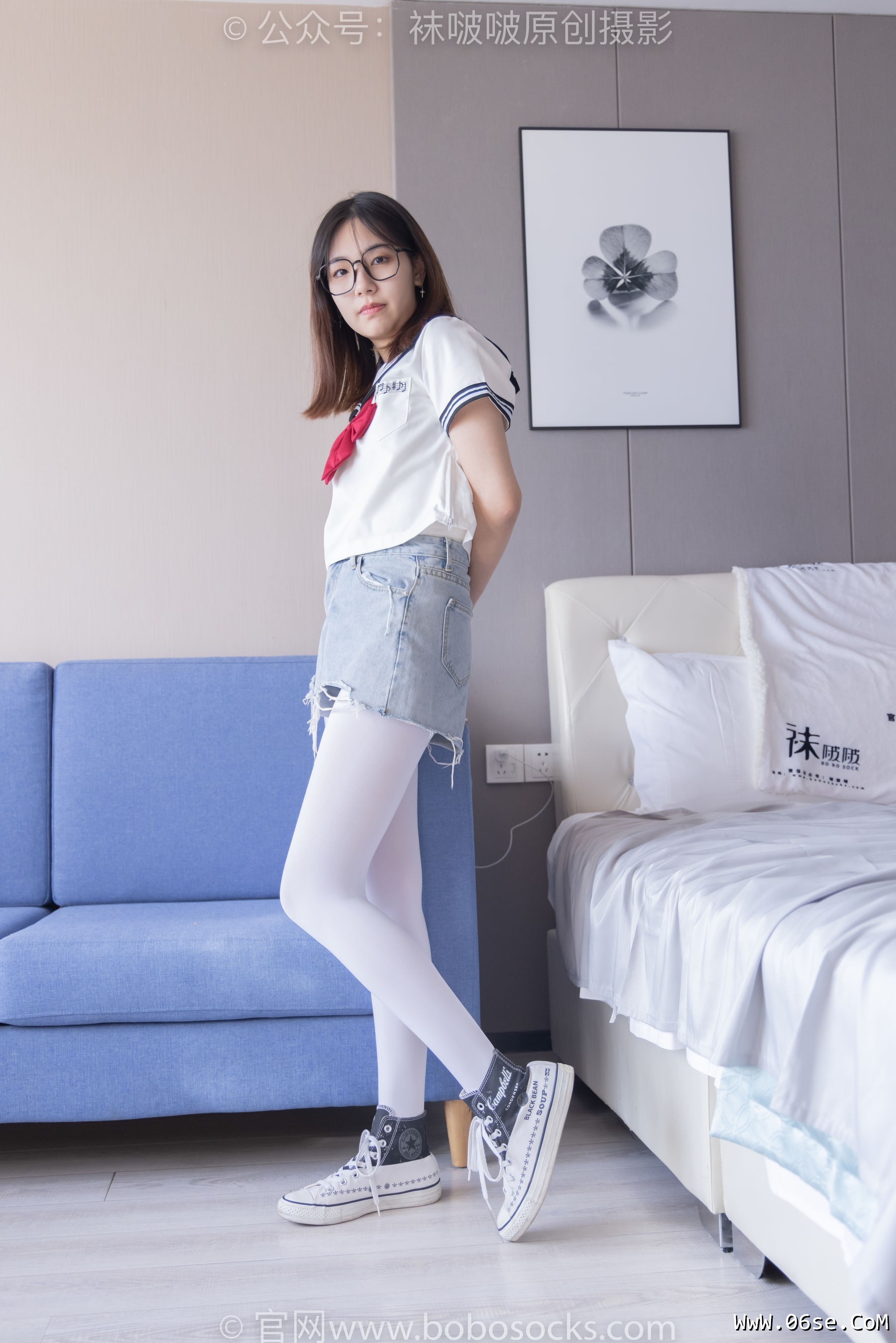 图片[24]-BoBoSocks袜啵啵 No.215 小甜豆-三双帆布鞋板鞋、厚白丝、黑丝[144P]-六色网