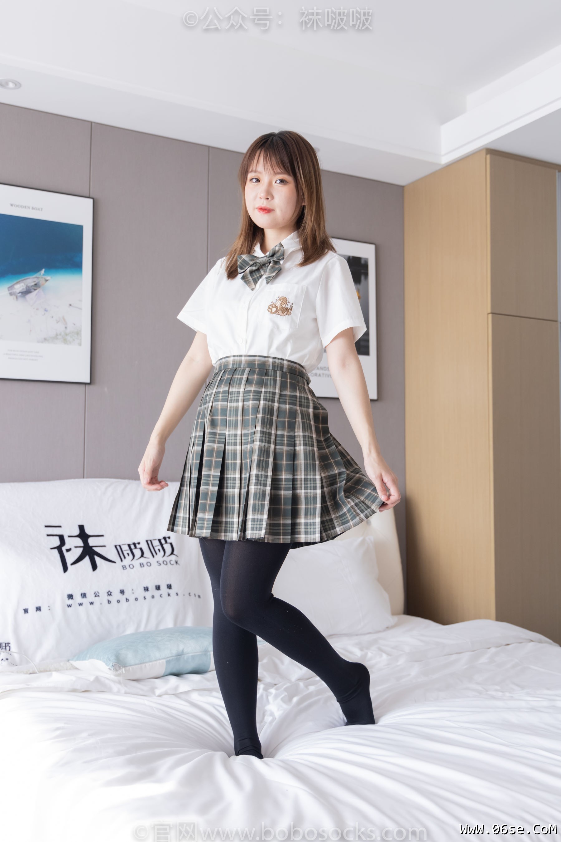 图片[113]-BoBoSocks袜啵啵 No.056 朵朵-JK制服、皮鞋、厚黑丝[135P]-六色网