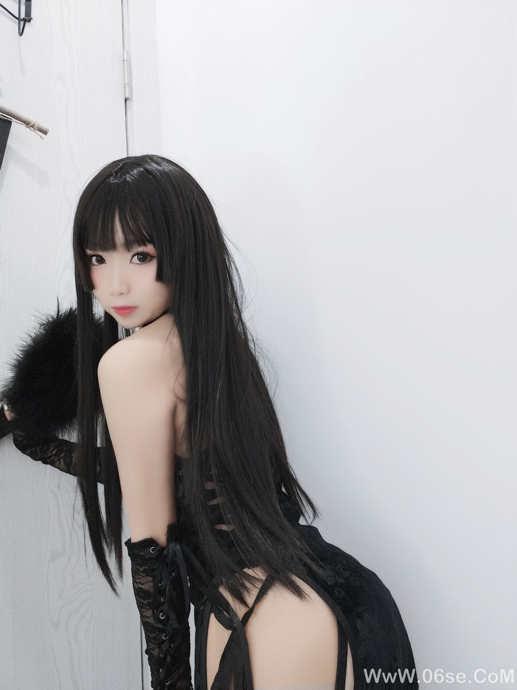 图片[48]-白嫩美少女鬼畜瑶 黑色旗袍[70P]-六色网