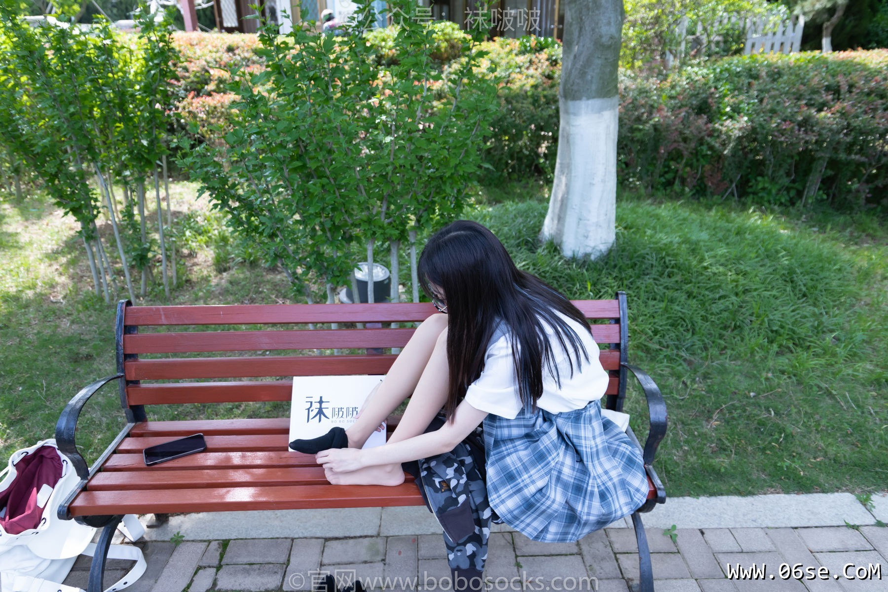图片[124]-BoBoSocks袜啵啵 No.007 稚予-JK制服、皮鞋、黑色中筒棉袜、肉丝[143P]-六色网