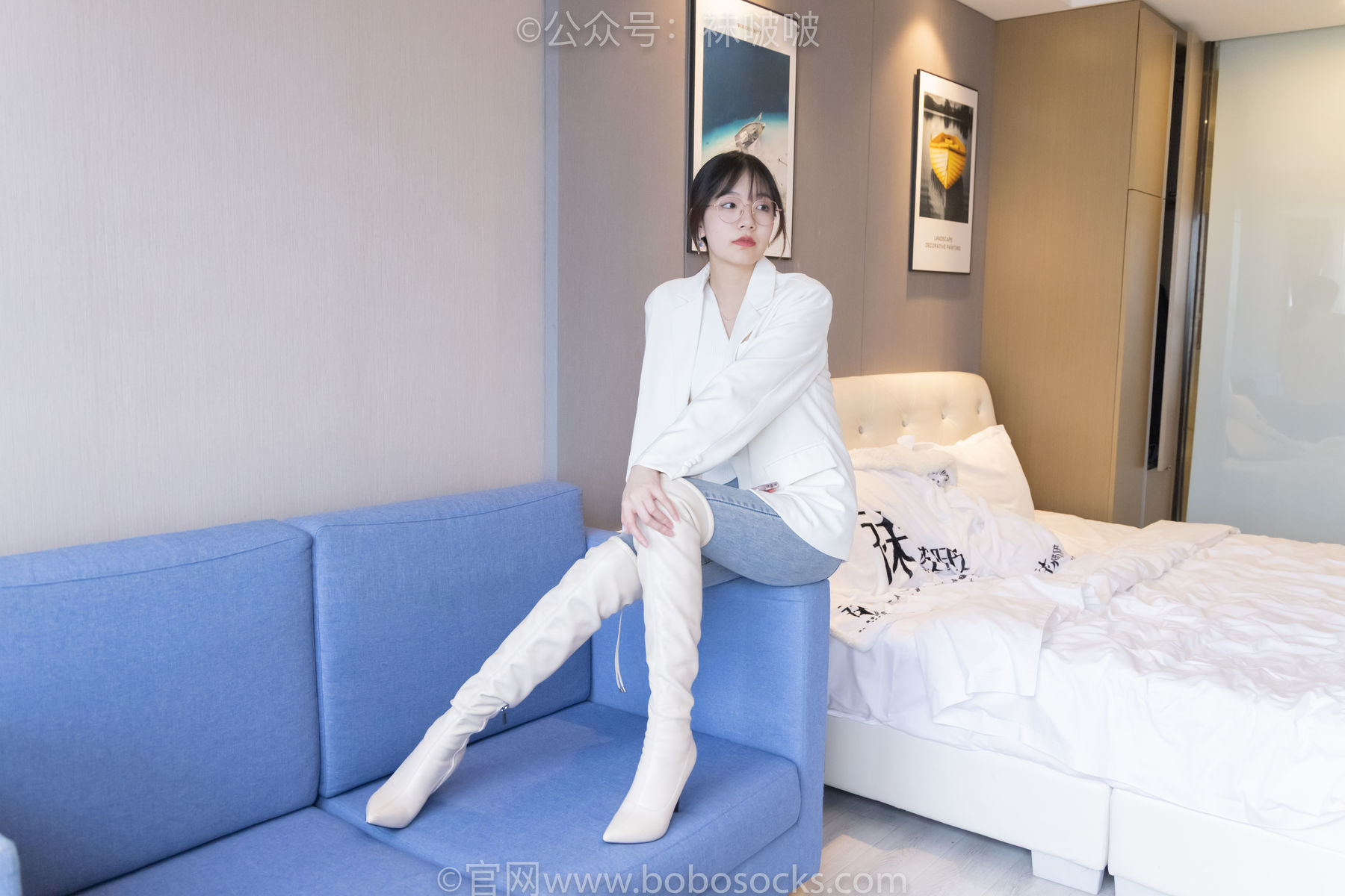 图片[15]-BoBoSocks袜啵啵 No.050 小甜豆-高跟长靴、白棉袜[175P]-六色网