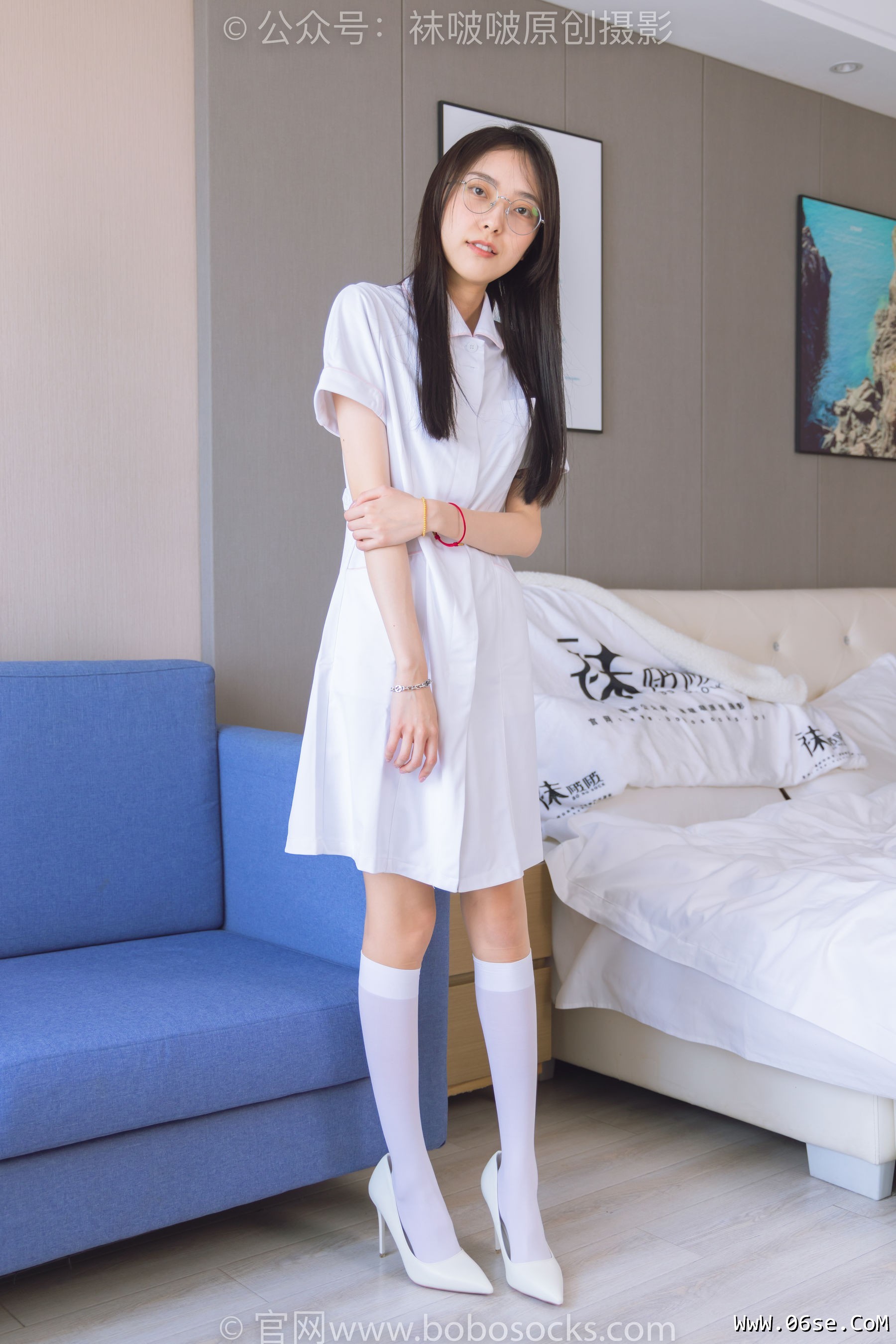 图片[74]-BoBoSocks袜啵啵 No.196 稚予-高跟鞋、白丝小腿袜、肉丝、护士装[139P]-六色网