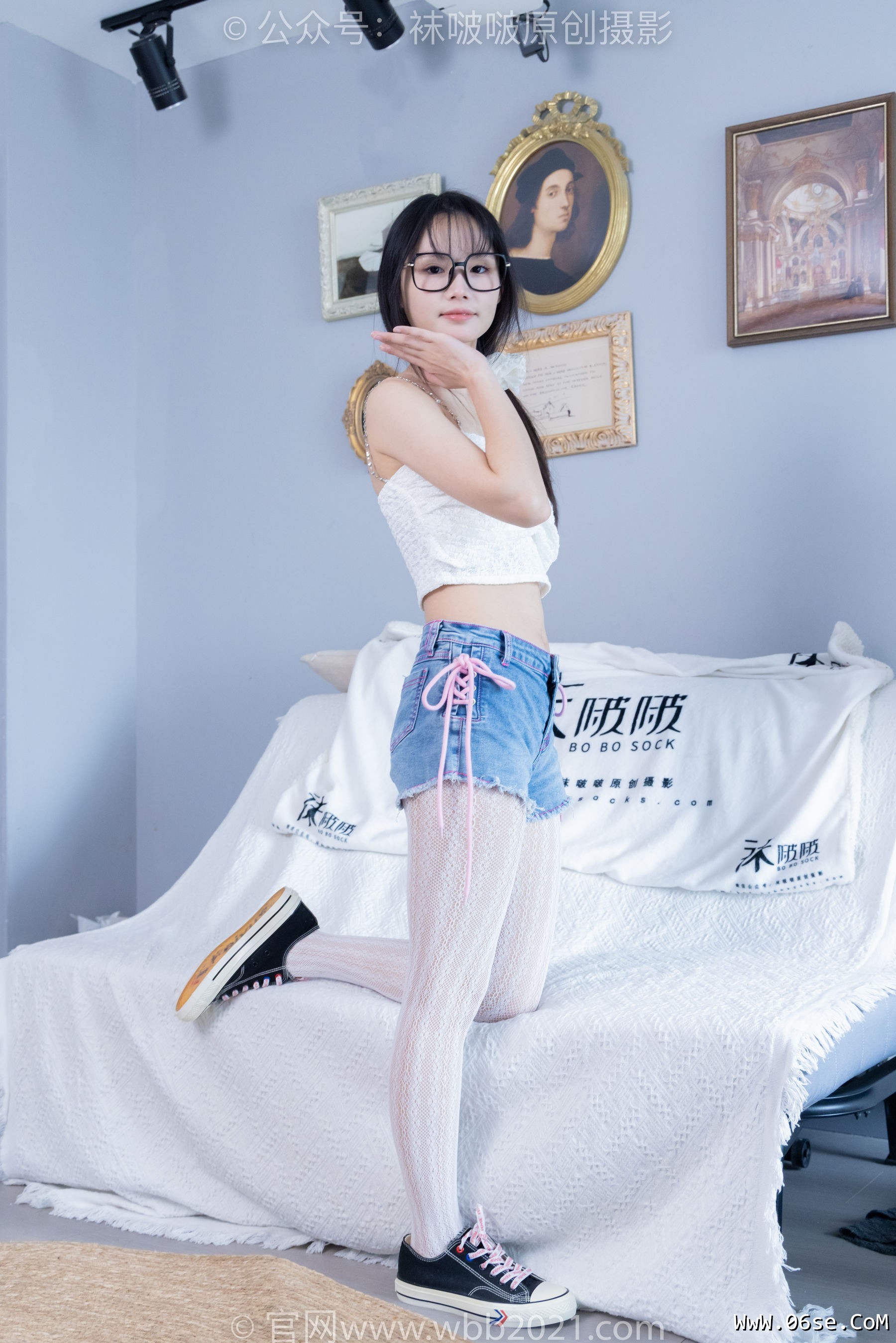图片[20]-BoBoSocks袜啵啵 No.372 甜甜圈 -板鞋、白色蕾丝袜、可拆卸牛仔裤、裤里丝[140P]-六色网
