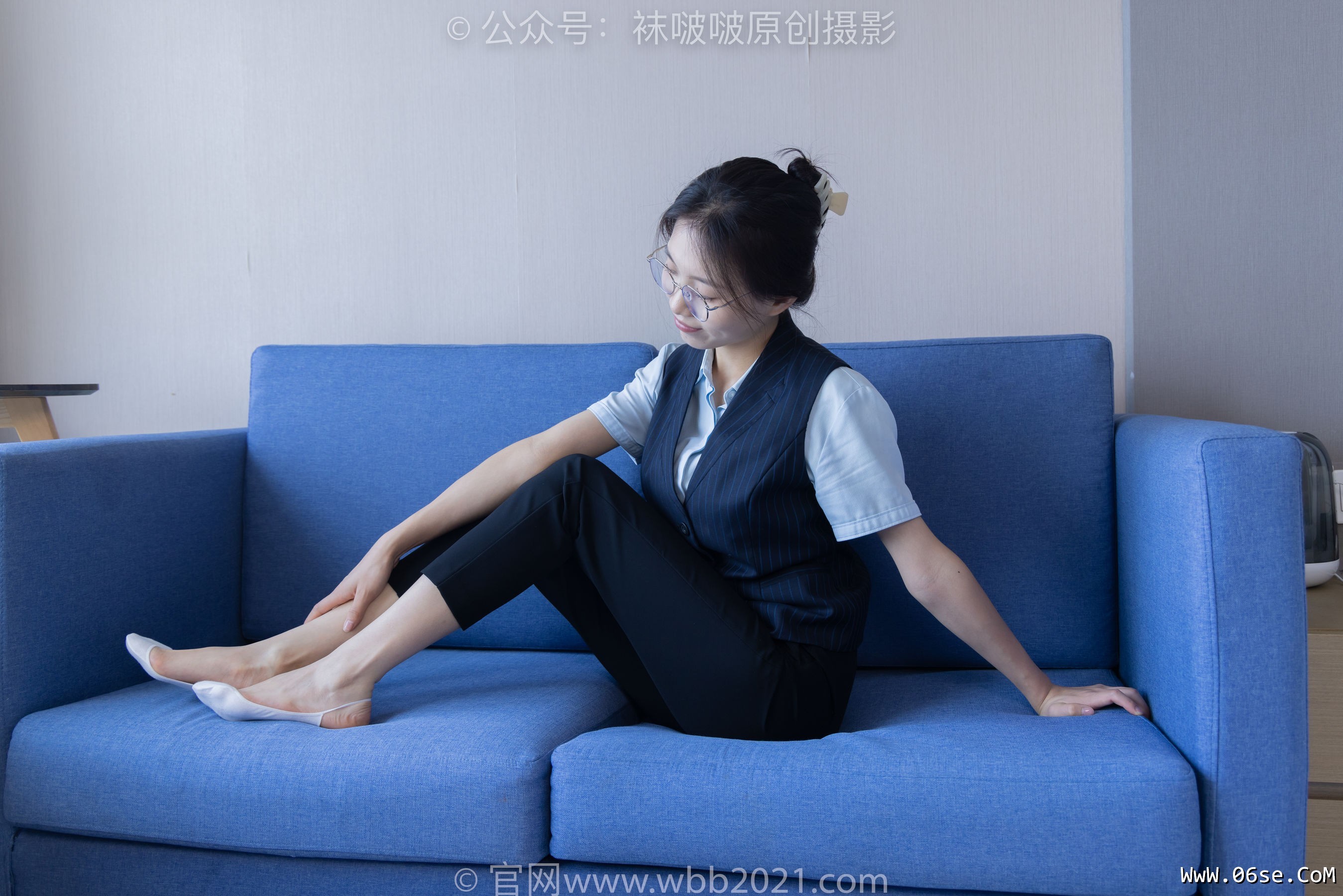 图片[106]-BoBoSocks袜啵啵 No.413 芝士 -高跟鞋、白色吊带船袜、银行制服[145P]-六色网