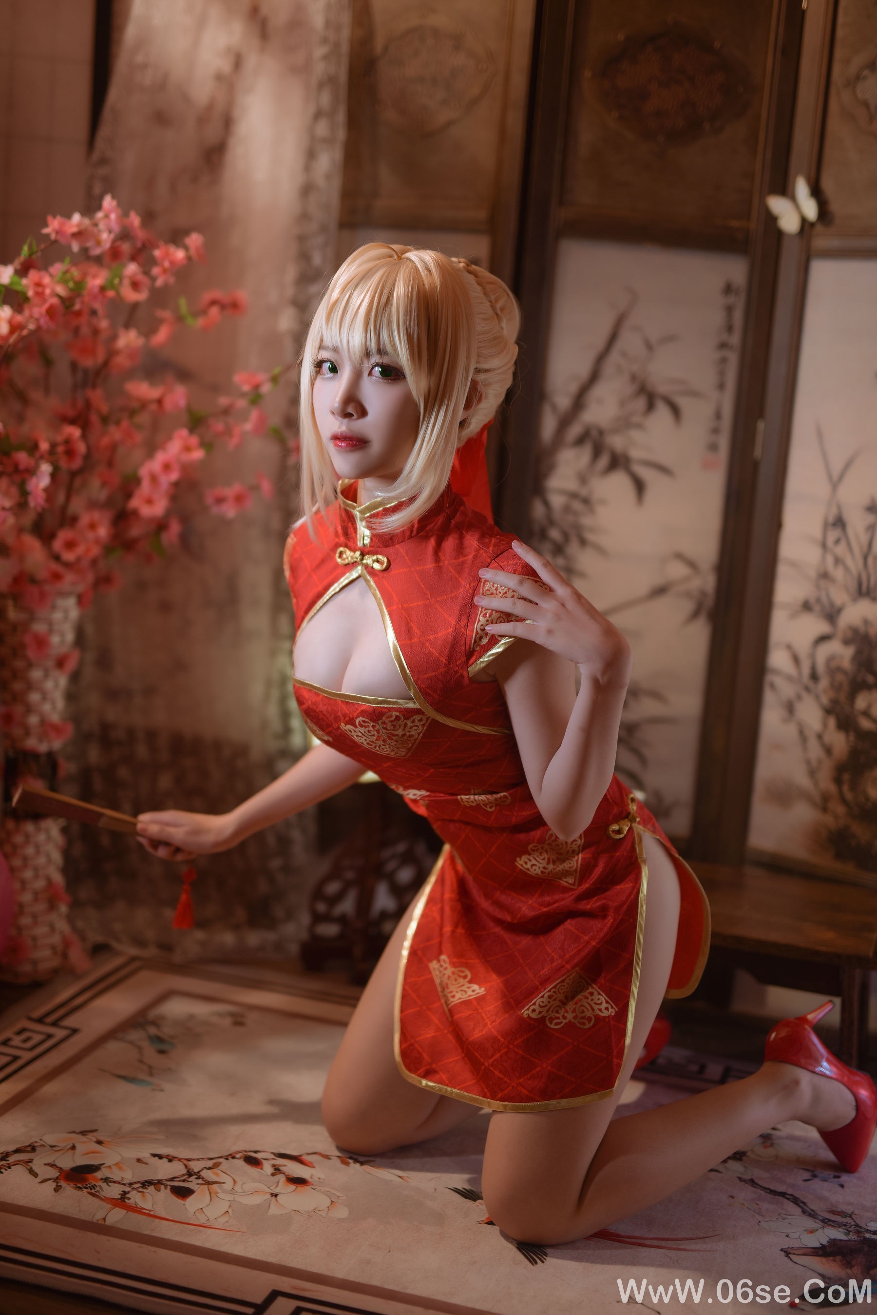 图片[3]-人气Coser二佐Nisa Fate尼禄旗袍[20P]-六色网
