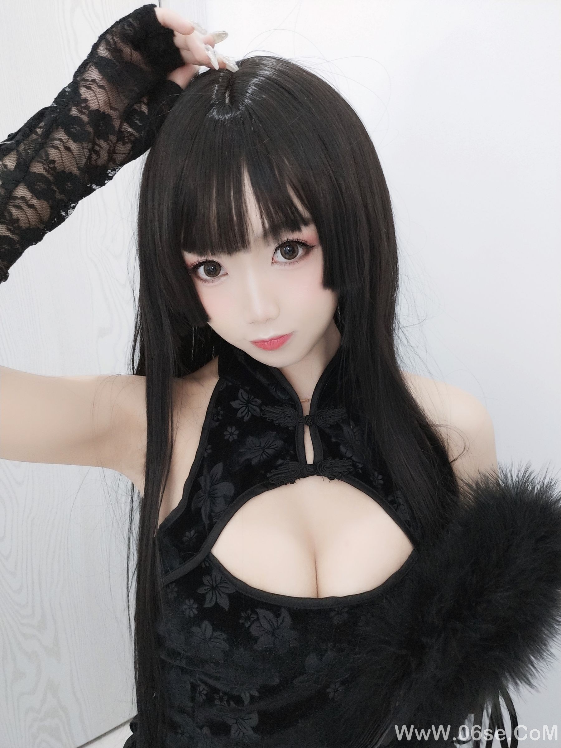 图片[16]-白嫩美少女鬼畜瑶 黑色旗袍[70P]-六色网