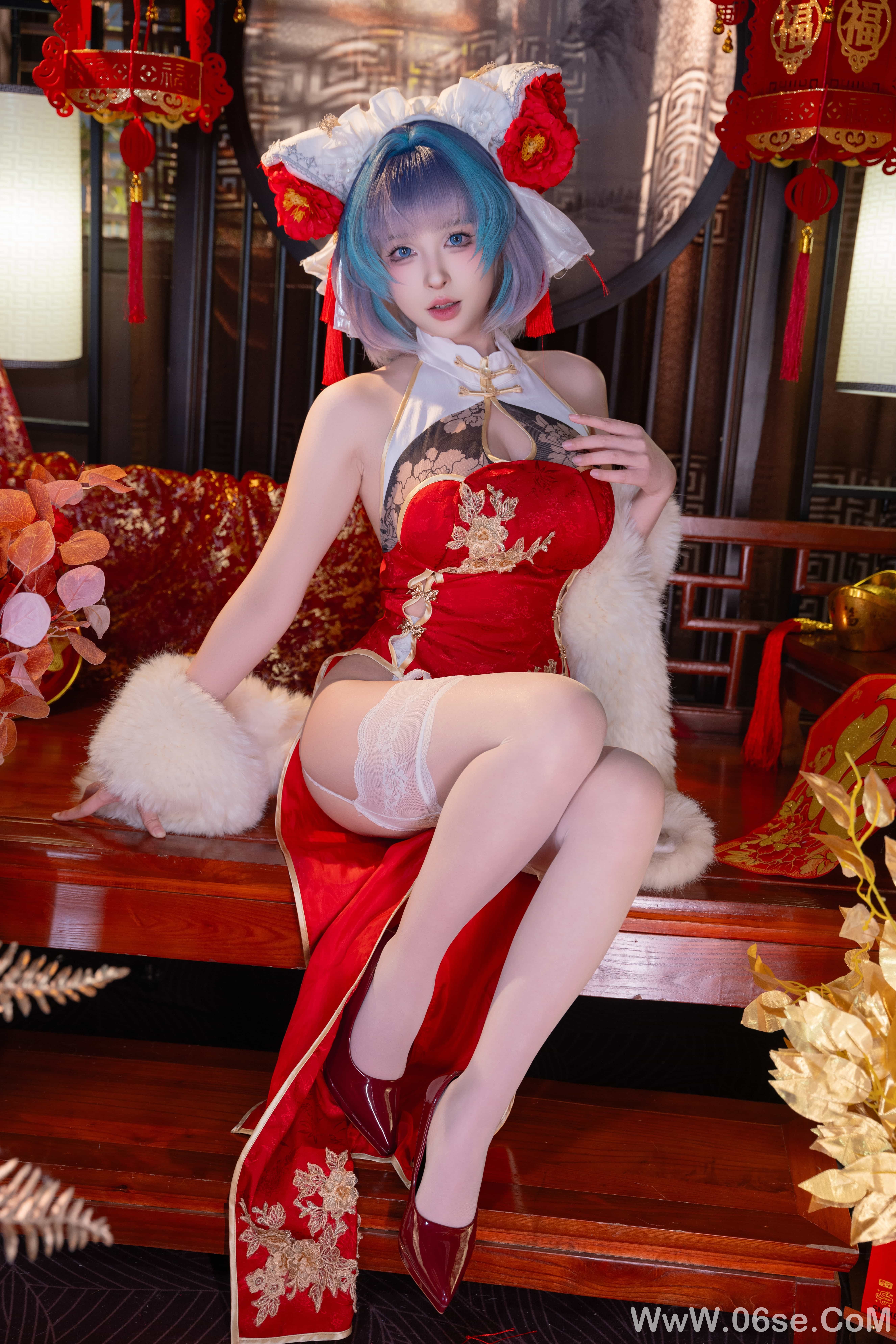 图片[57]-清水由乃 – 碧蓝航线 柴郡 新春旗袍[71P]-六色网
