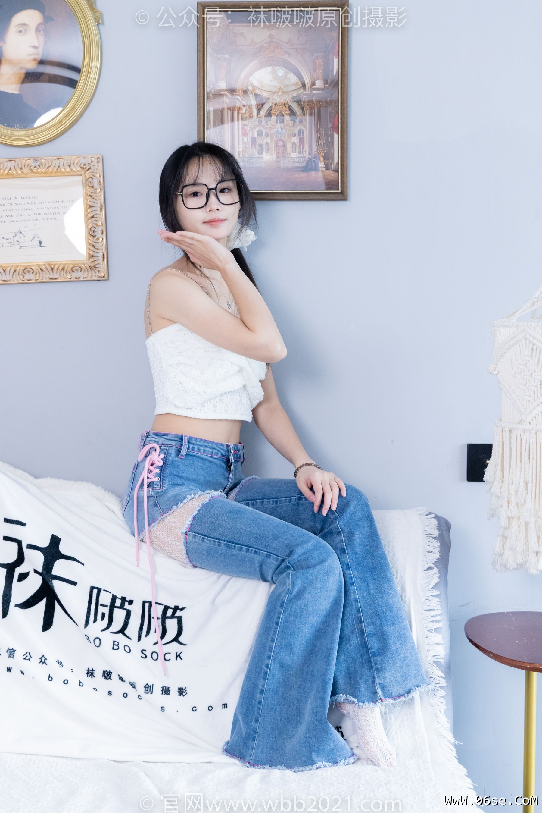 图片[67]-BoBoSocks袜啵啵 No.372 甜甜圈 -板鞋、白色蕾丝袜、可拆卸牛仔裤、裤里丝[140P]-六色网