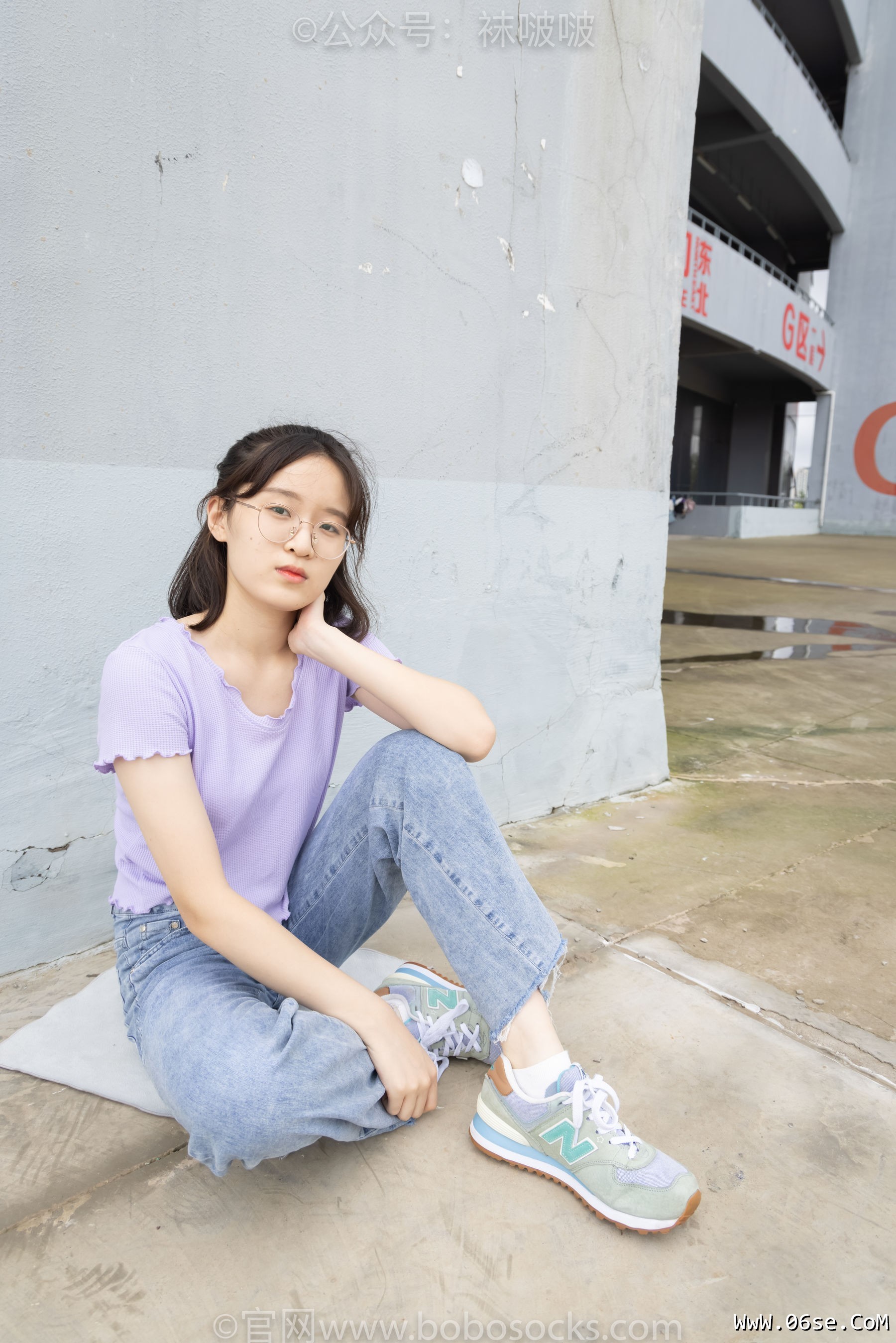 图片[26]-BoBoSocks袜啵啵 No.020 熊熊-NB运动鞋、蓝色短棉袜、裸足[150P]-六色网