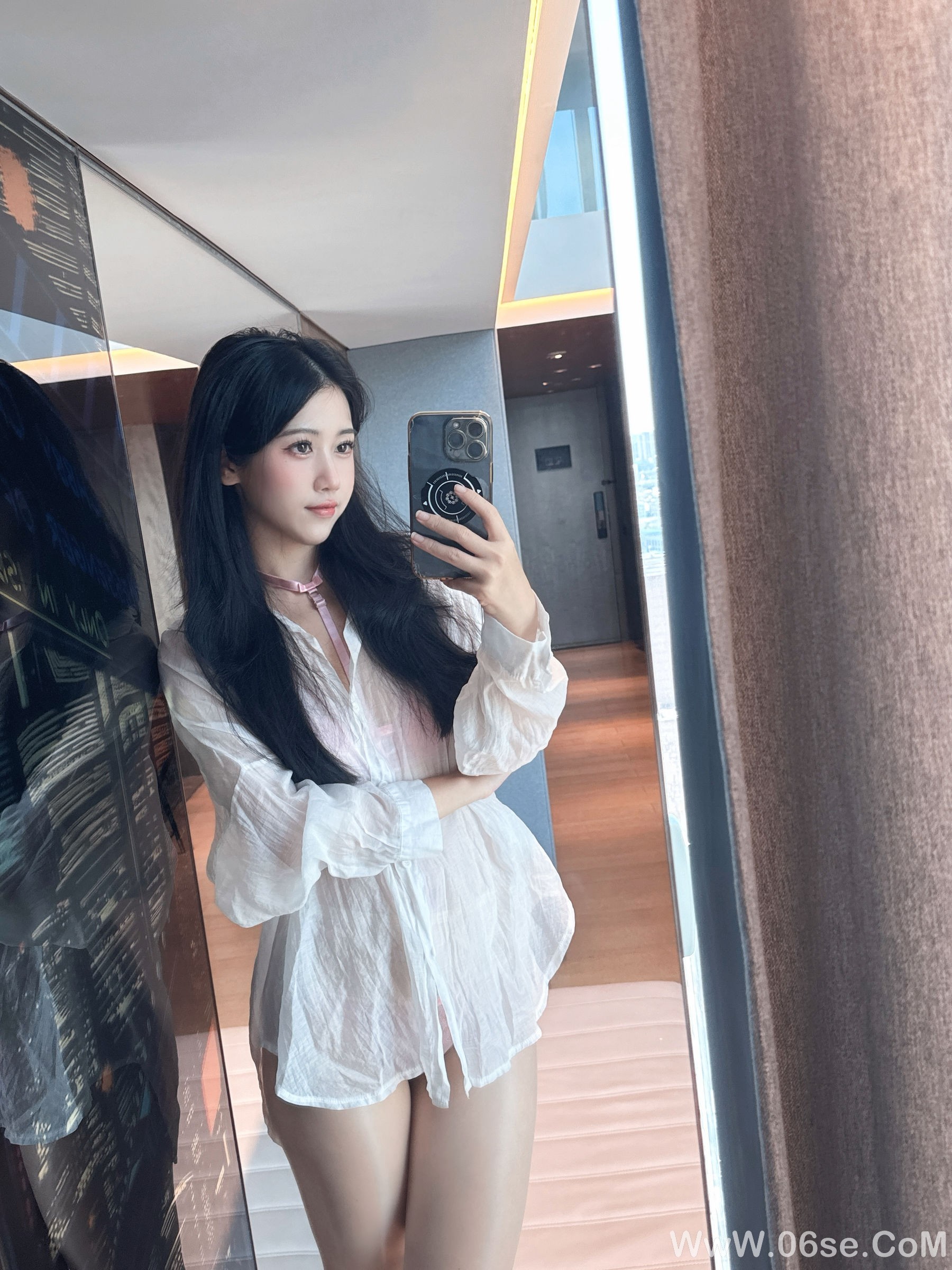 图片[58]-微博人气Coser不呆猫 – 粉色衬衣女友[66P]-六色网