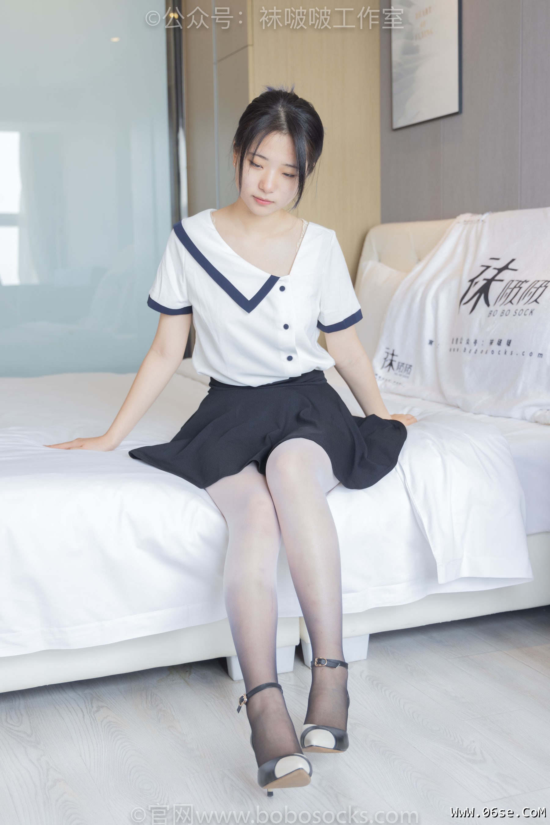 图片[2]-BoBoSocks袜啵啵 No.089 小淳-高跟鞋、黑白渐变丝袜[140P]-六色网