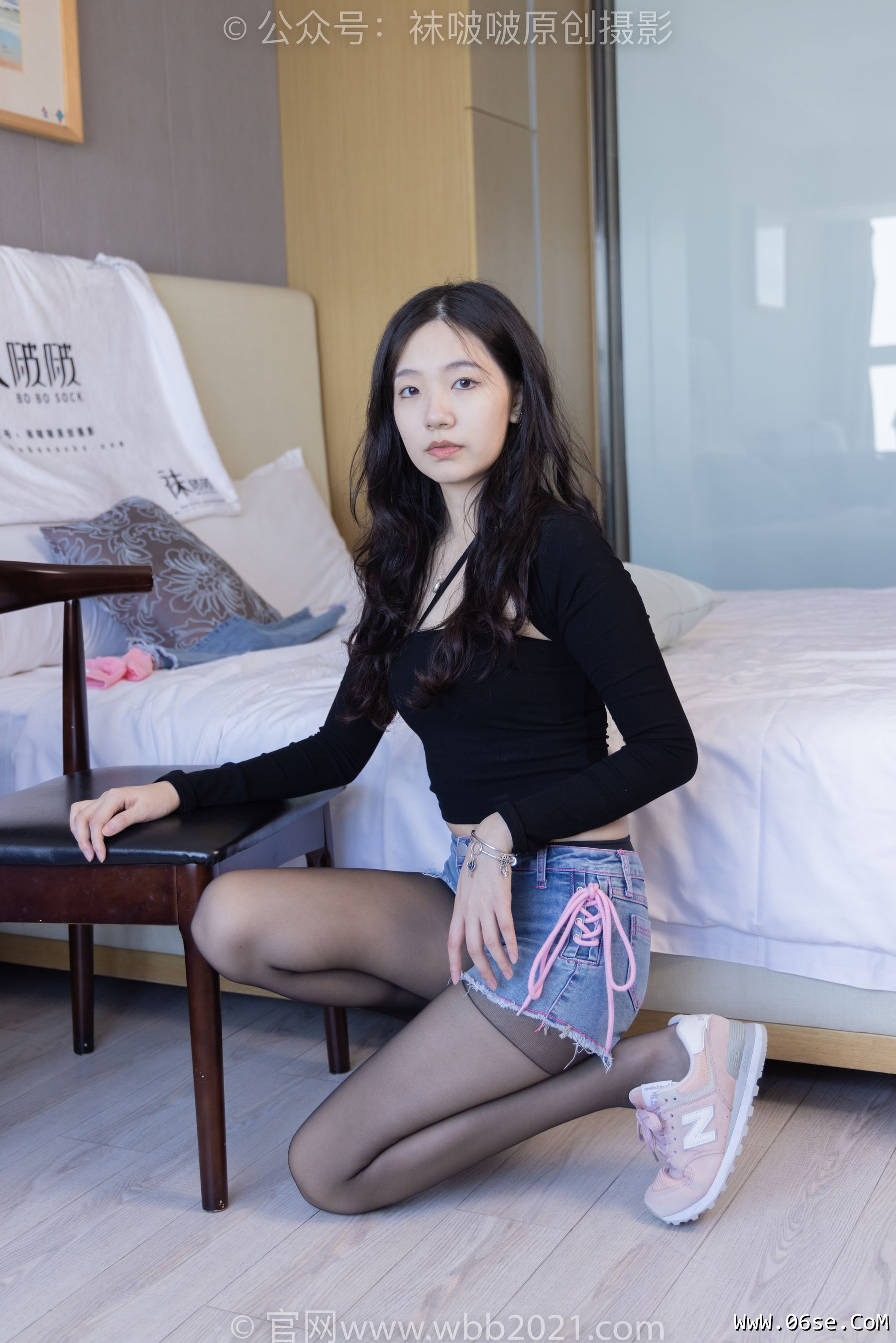 图片[34]-BoBoSocks袜啵啵 No.317 小甜豆 -运动鞋、可拆卸牛仔裤、粉色棉袜、黑丝、裤里丝[140P]-六色网