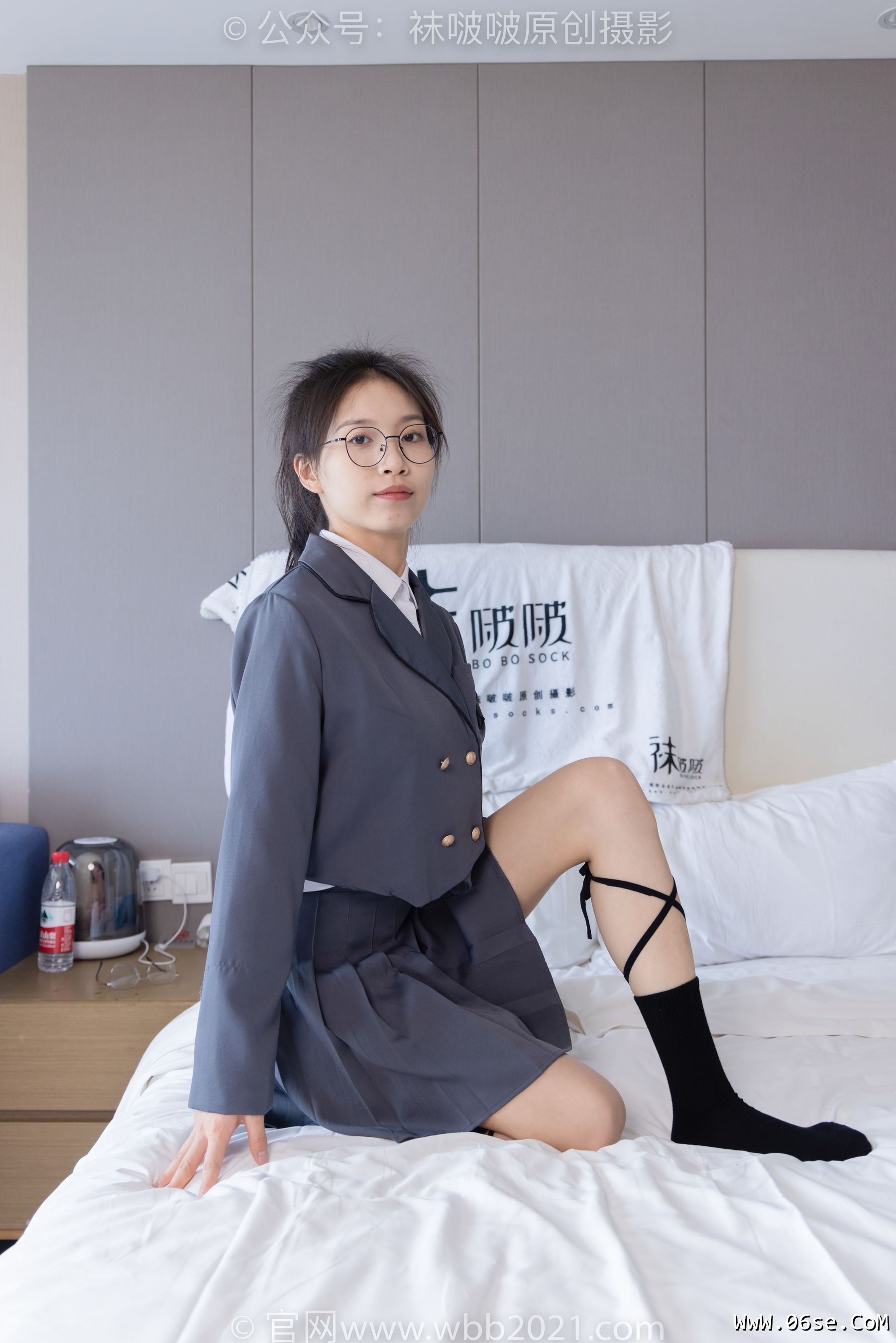 图片[37]-BoBoSocks袜啵啵 No.268 芝士 -黑皮鞋、绑带黑棉袜、学院制服[139P]-六色网