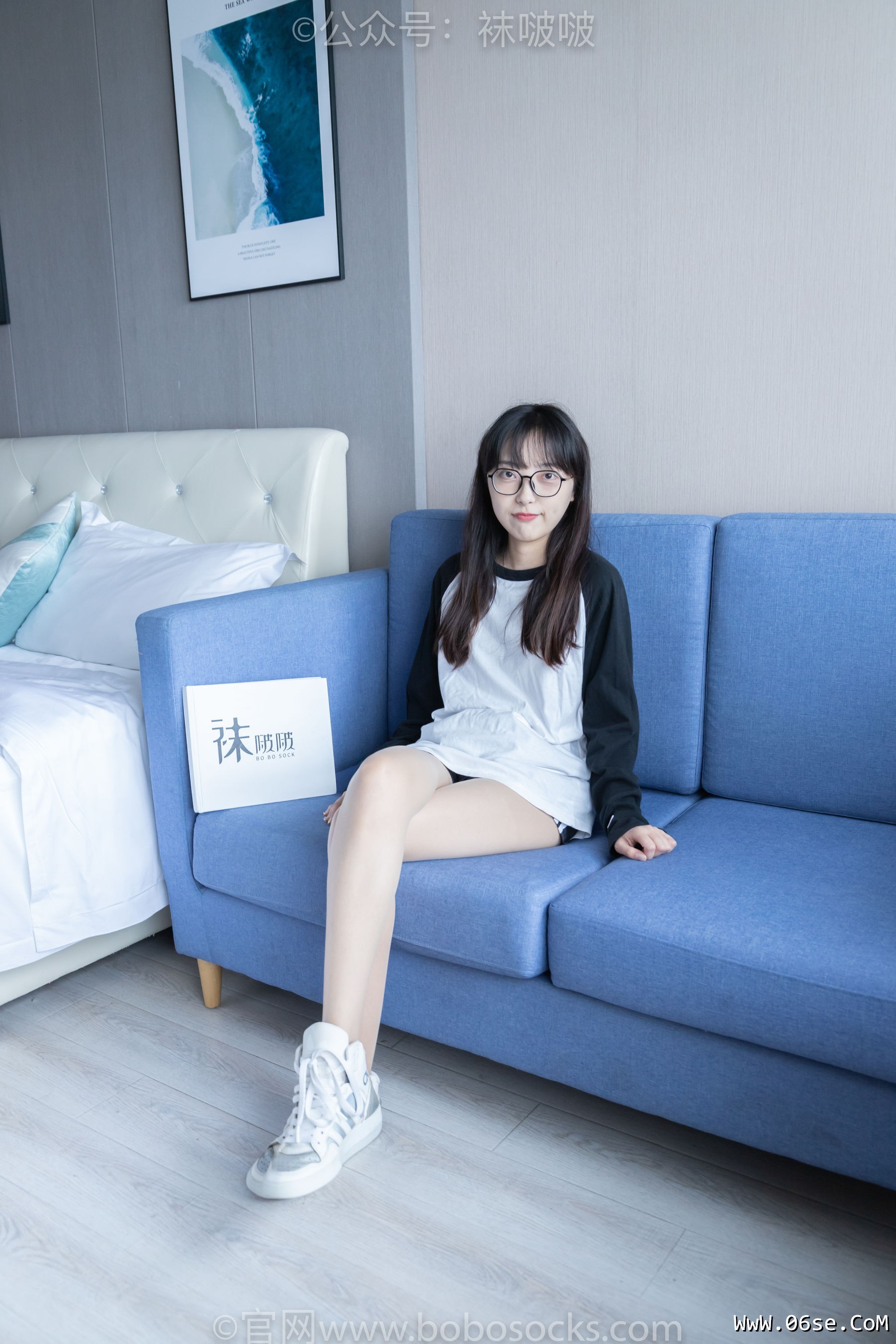 BoBoSocks袜啵啵 No.015 稚予-阿迪板鞋、白色短棉袜、肉丝[148P]-六色网