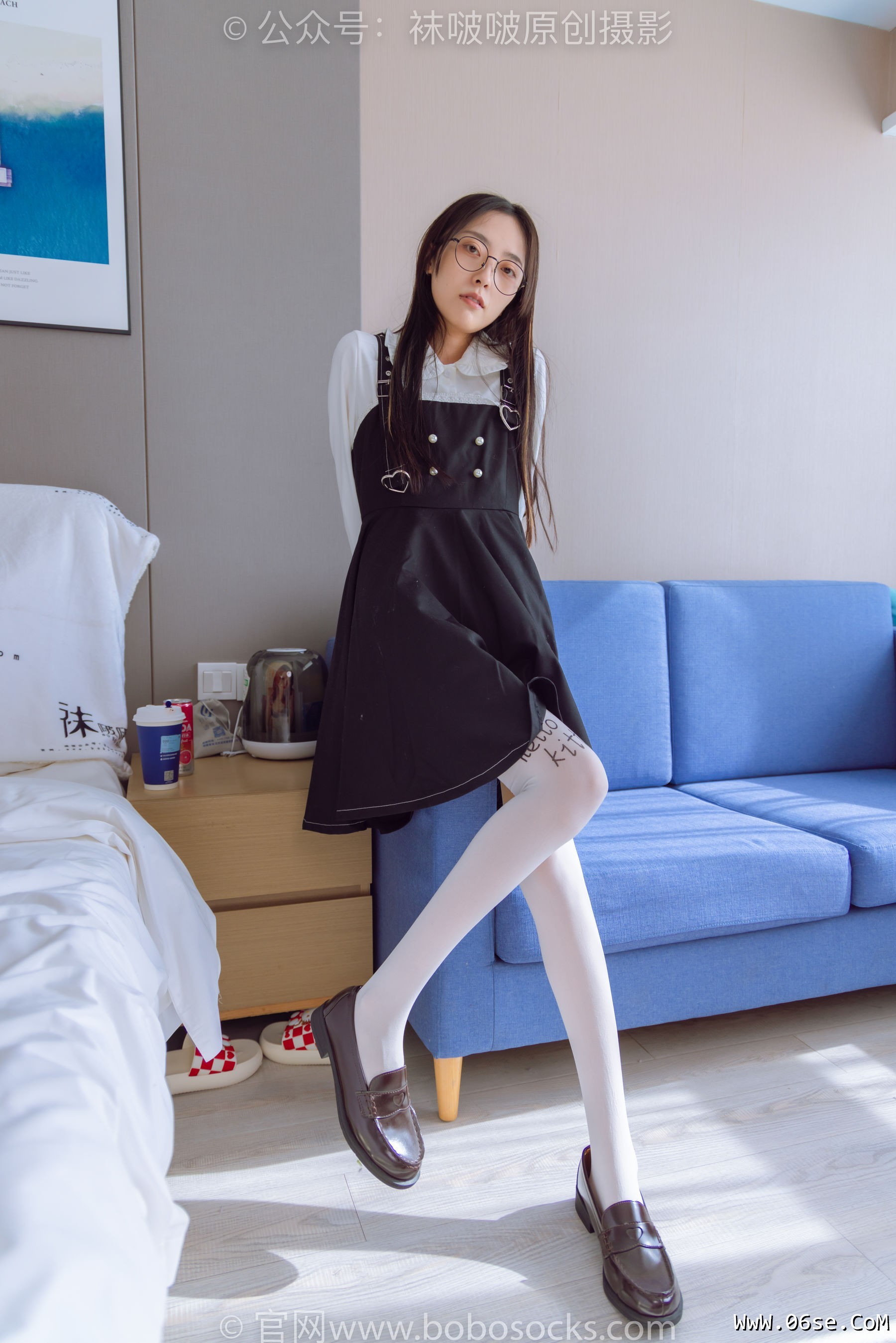 图片[130]-BoBoSocks袜啵啵 No.177 稚予-皮鞋、厚白丝（脚底猫爪印款）[140P]-六色网
