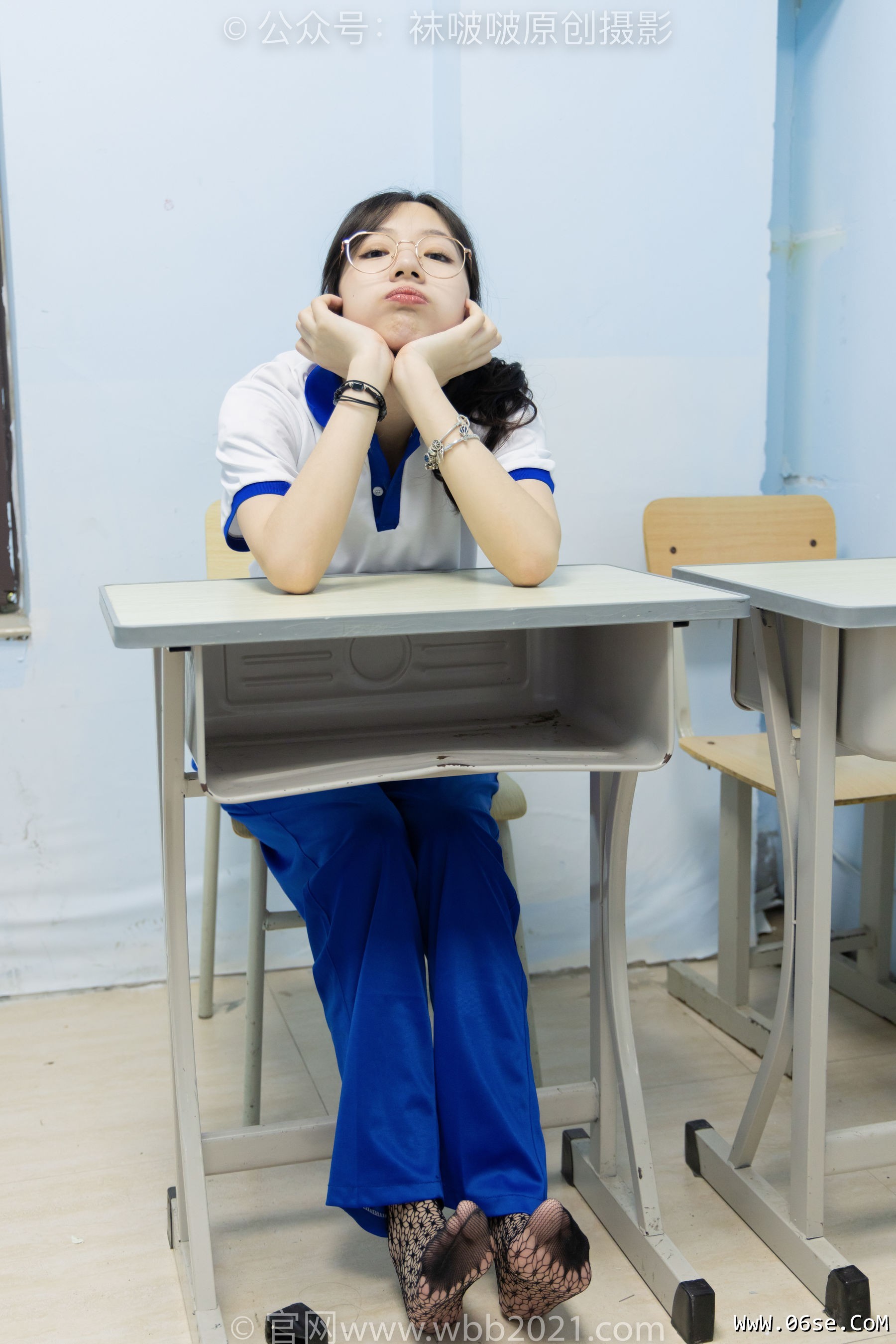 图片[36]-BoBoSocks袜啵啵 No.375 小甜豆 -高跟鞋、黑色蕾丝网袜、校服裤里丝[160P]-六色网