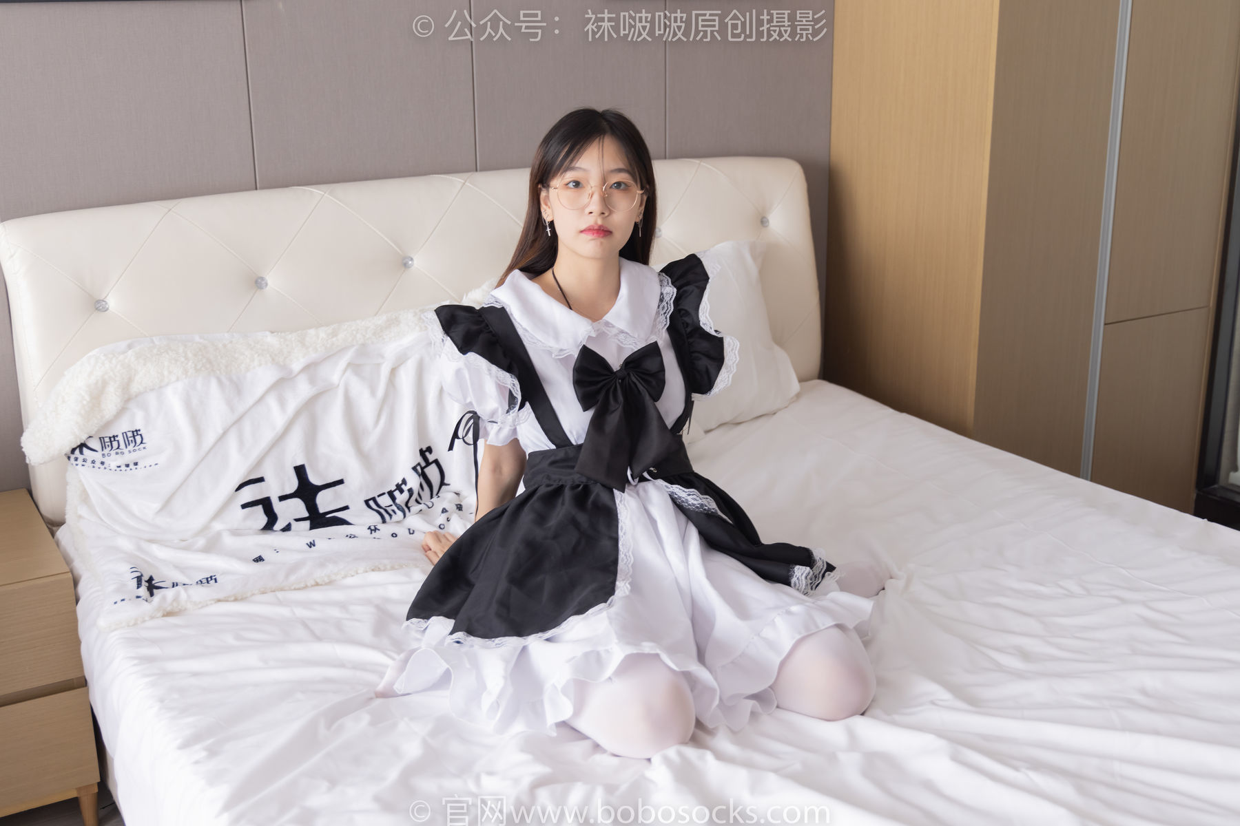 图片[20]-BoBoSocks袜啵啵 No.195 小甜豆-黑皮鞋、厚白丝、女仆装[135P]-六色网