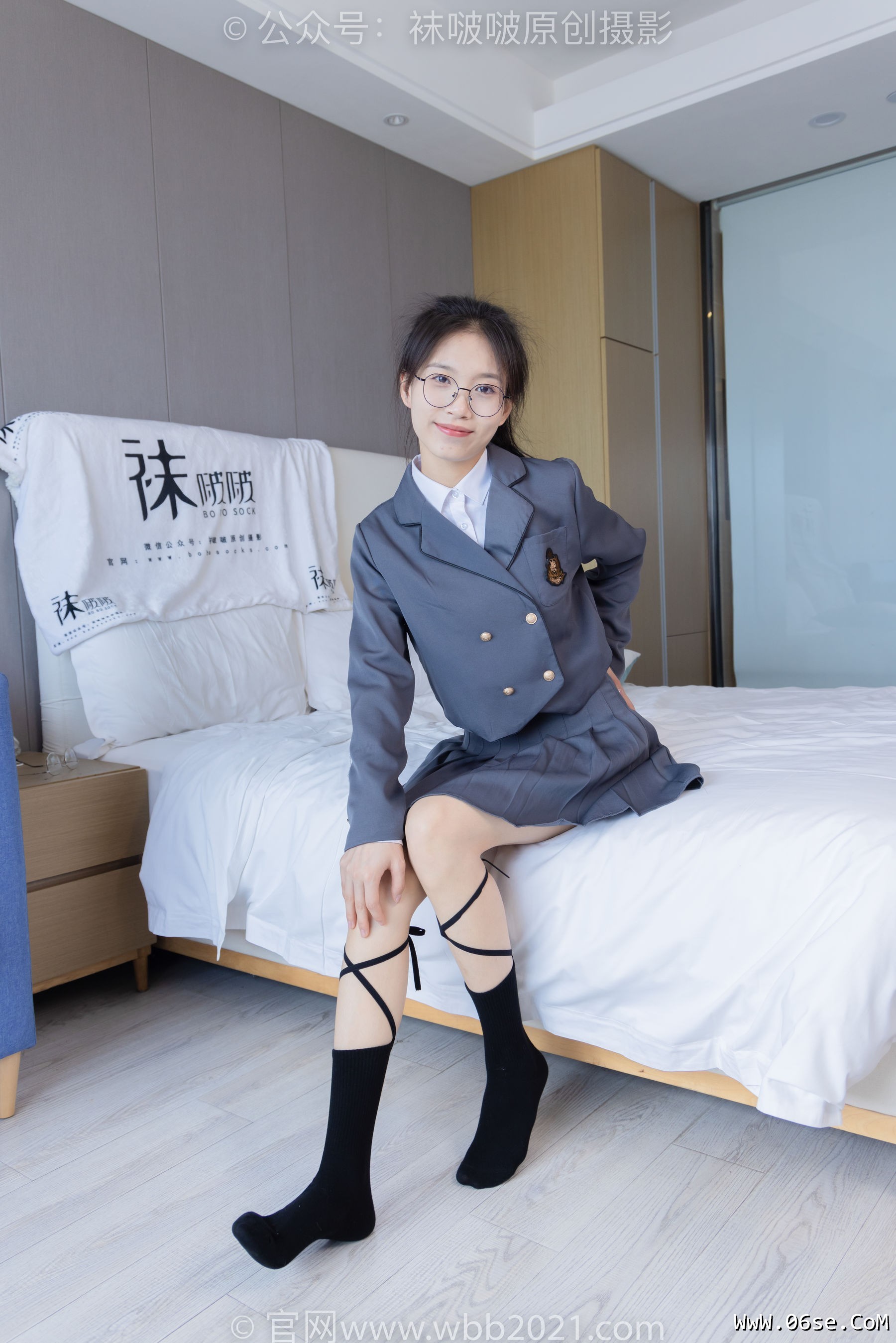 图片[116]-BoBoSocks袜啵啵 No.268 芝士 -黑皮鞋、绑带黑棉袜、学院制服[139P]-六色网