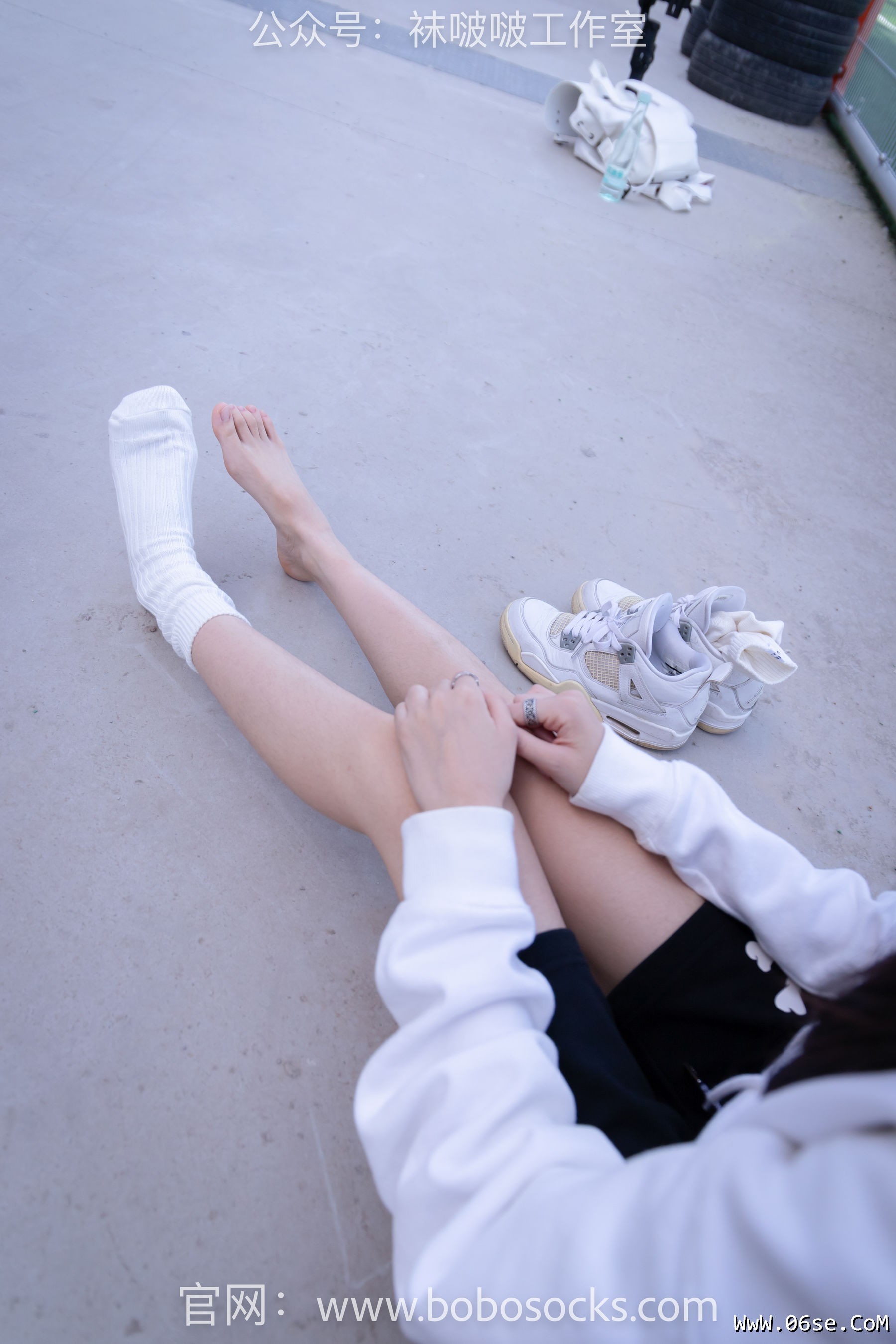 图片[101]-BoBoSocks袜啵啵 No.103 稚予-AJ篮球鞋、白棉袜、裸足[134P]-六色网