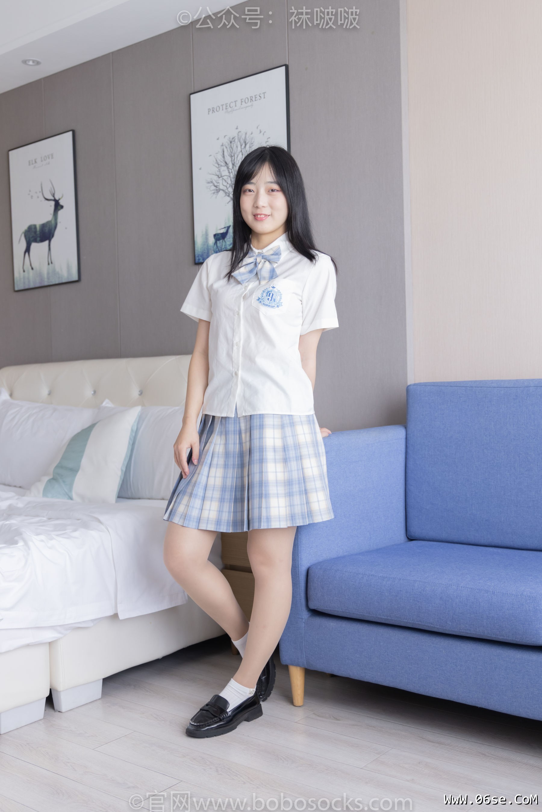 图片[2]-BoBoSocks袜啵啵 No.068 菠萝-JK制服、皮鞋、短白棉袜、肉丝[138P]-六色网