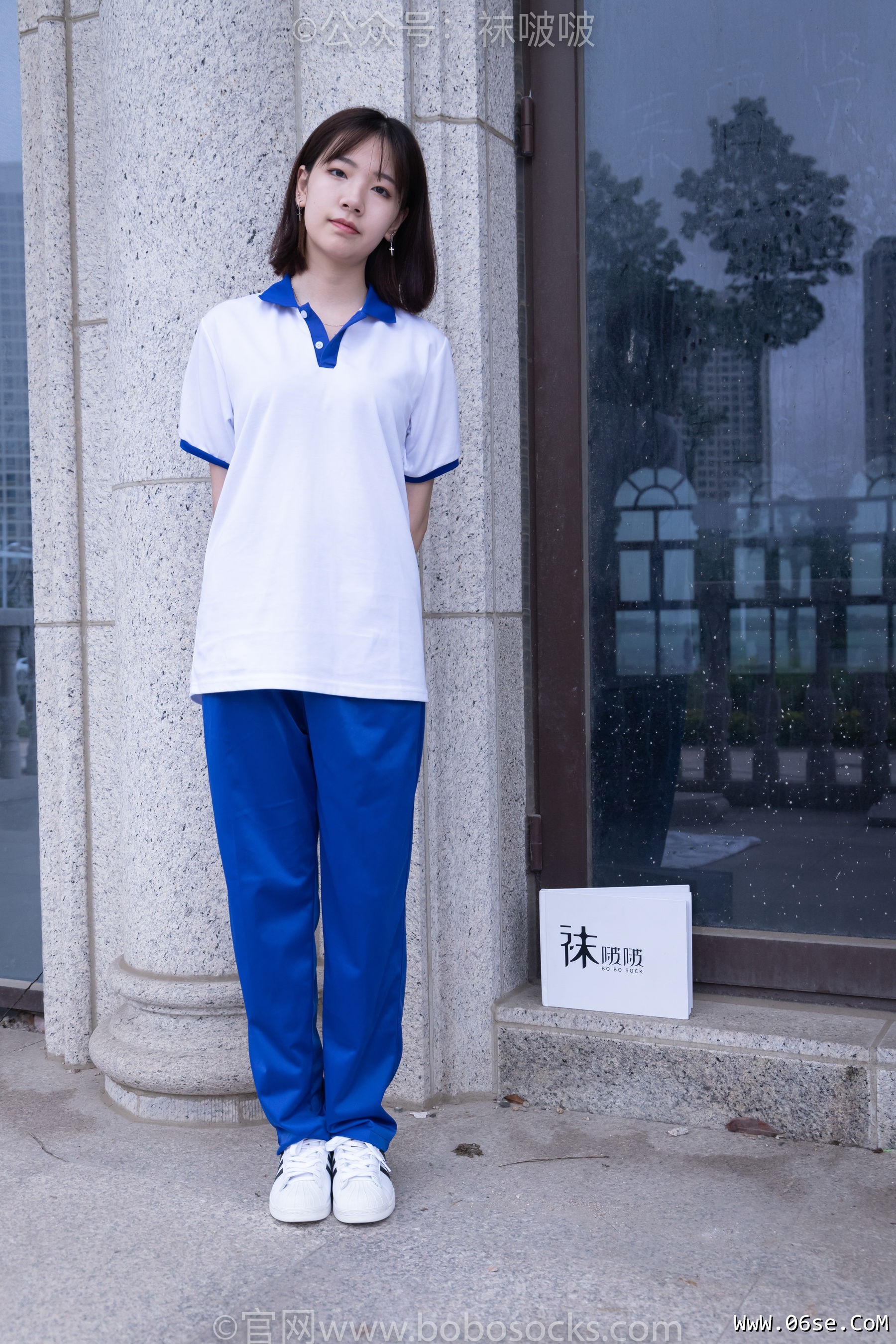图片[2]-BoBoSocks袜啵啵 No.022 小甜豆-校服、贝壳头、白棉袜、肉丝[140P]-六色网