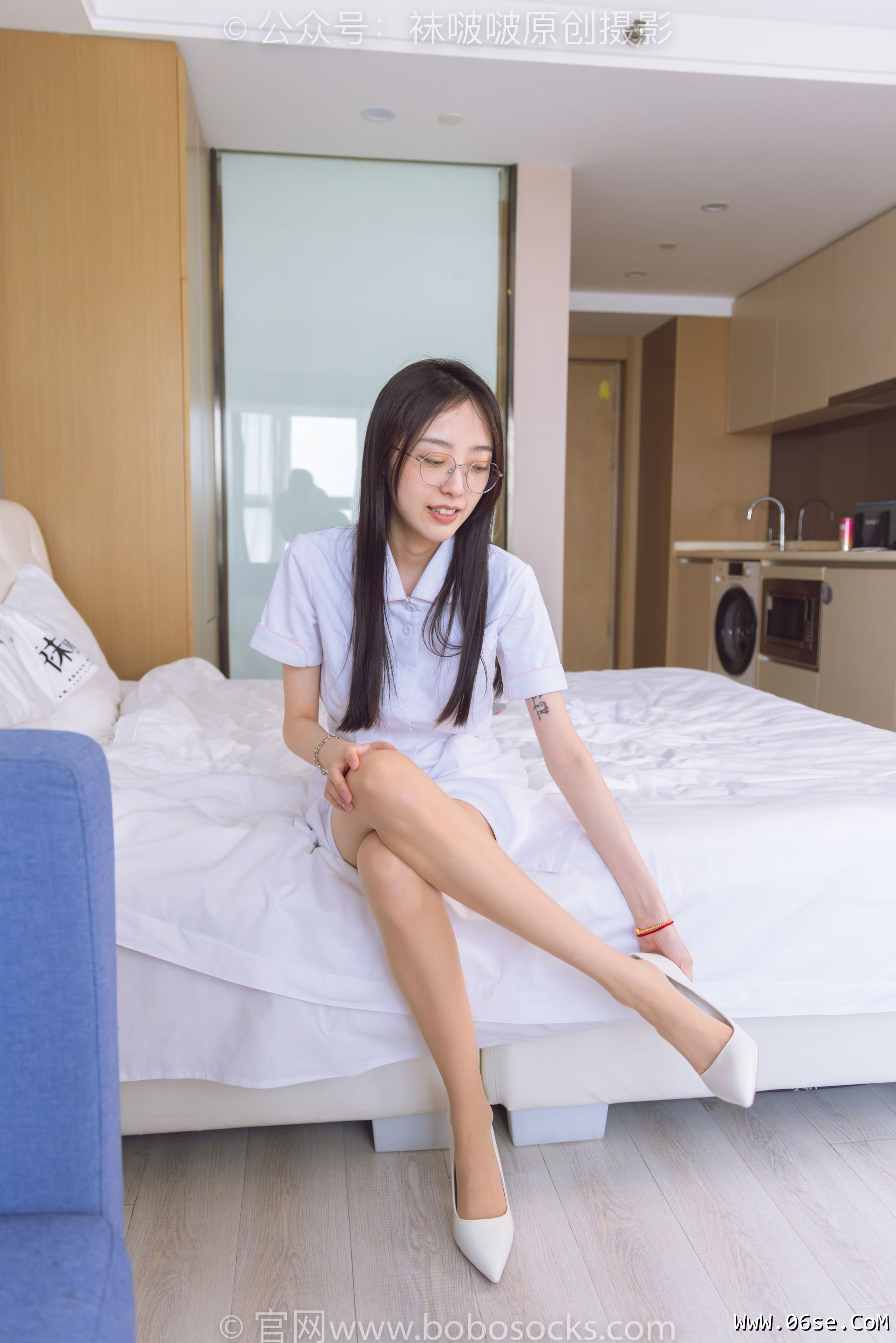 图片[39]-BoBoSocks袜啵啵 No.196 稚予-高跟鞋、白丝小腿袜、肉丝、护士装[139P]-六色网