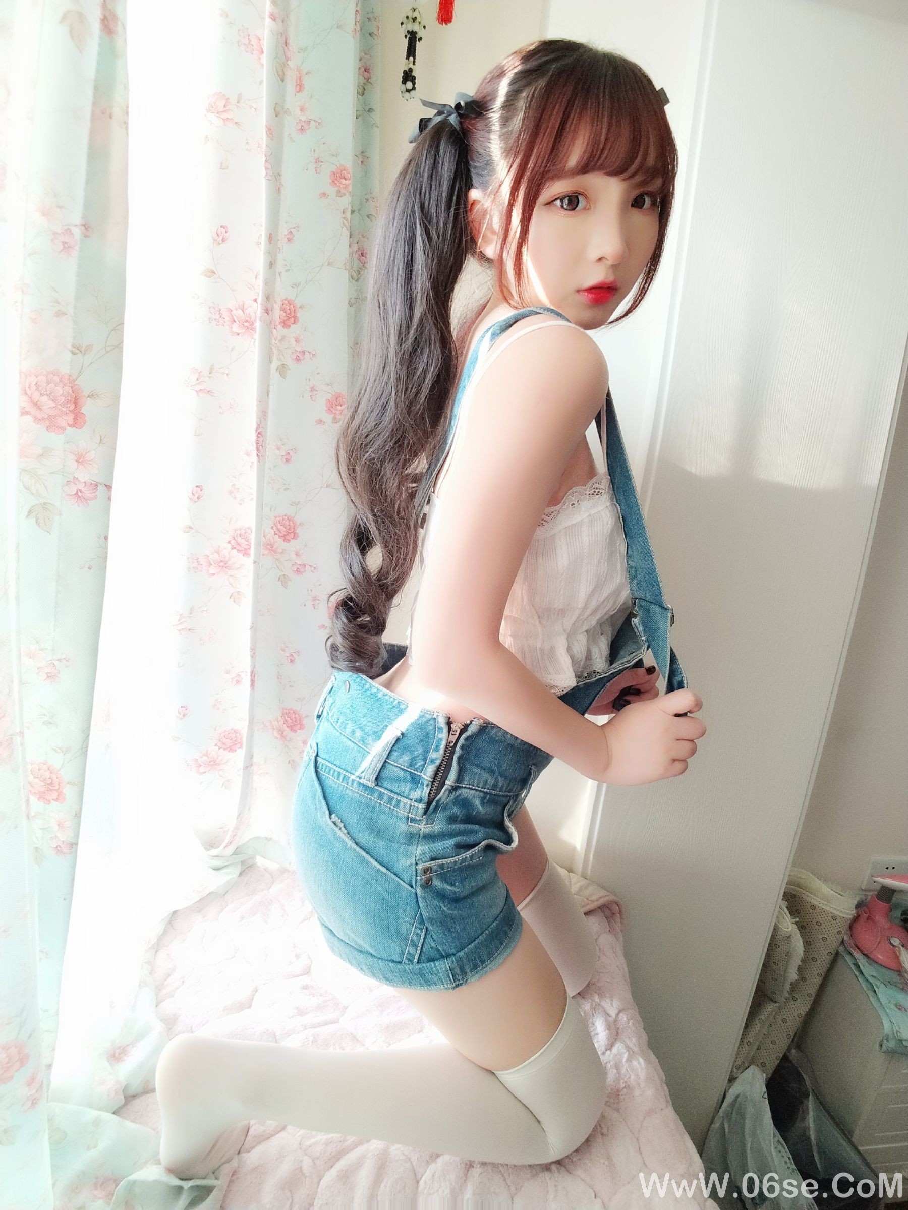 图片[7]-二次元美女古川kagura 牛仔吊带短裤[40P]-六色网