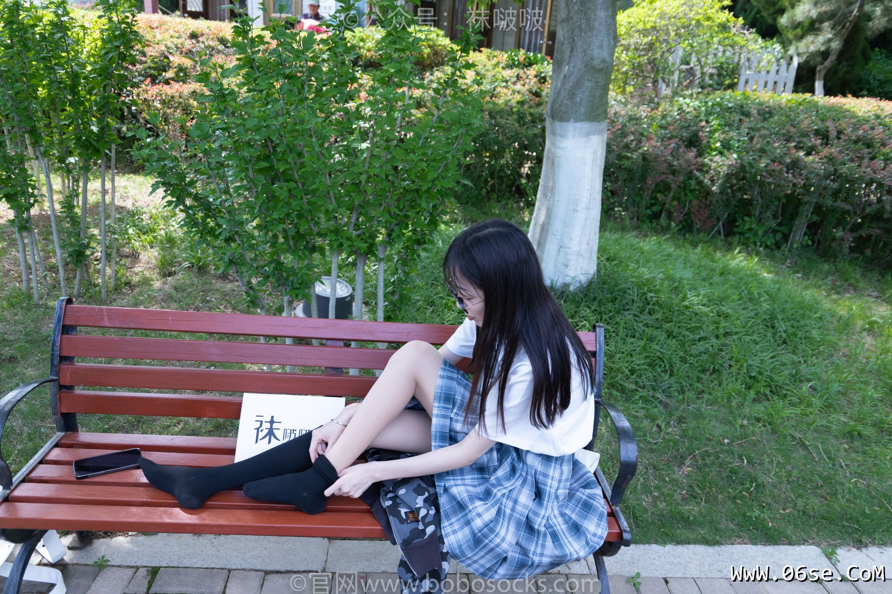图片[100]-BoBoSocks袜啵啵 No.007 稚予-JK制服、皮鞋、黑色中筒棉袜、肉丝[143P]-六色网