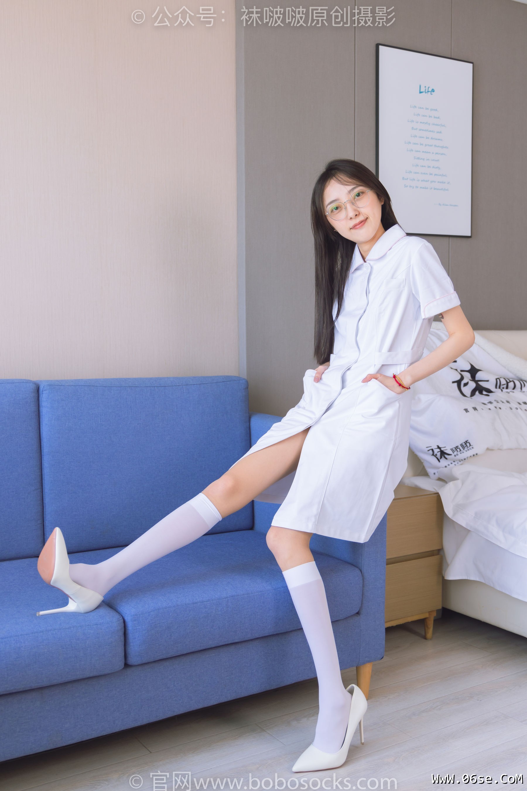 图片[129]-BoBoSocks袜啵啵 No.196 稚予-高跟鞋、白丝小腿袜、肉丝、护士装[139P]-六色网