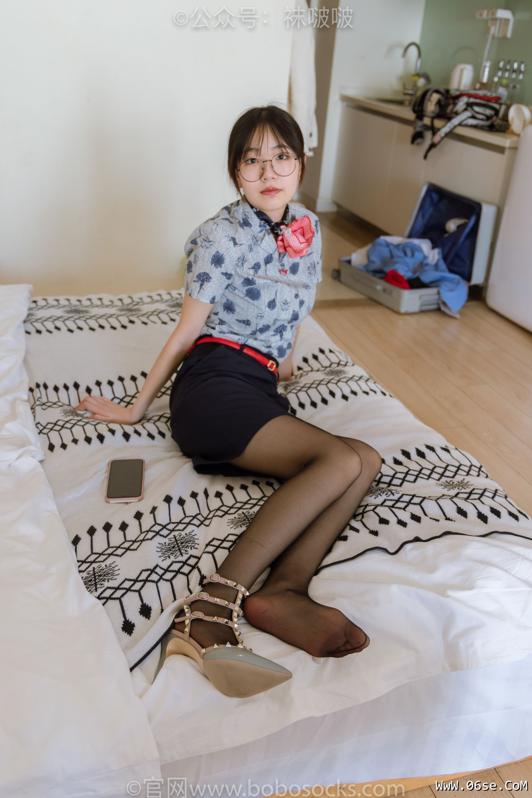 图片[60]-BoBoSocks袜啵啵 No.087 小甜豆-空姐制服、高跟鞋、黑丝[130P]-六色网