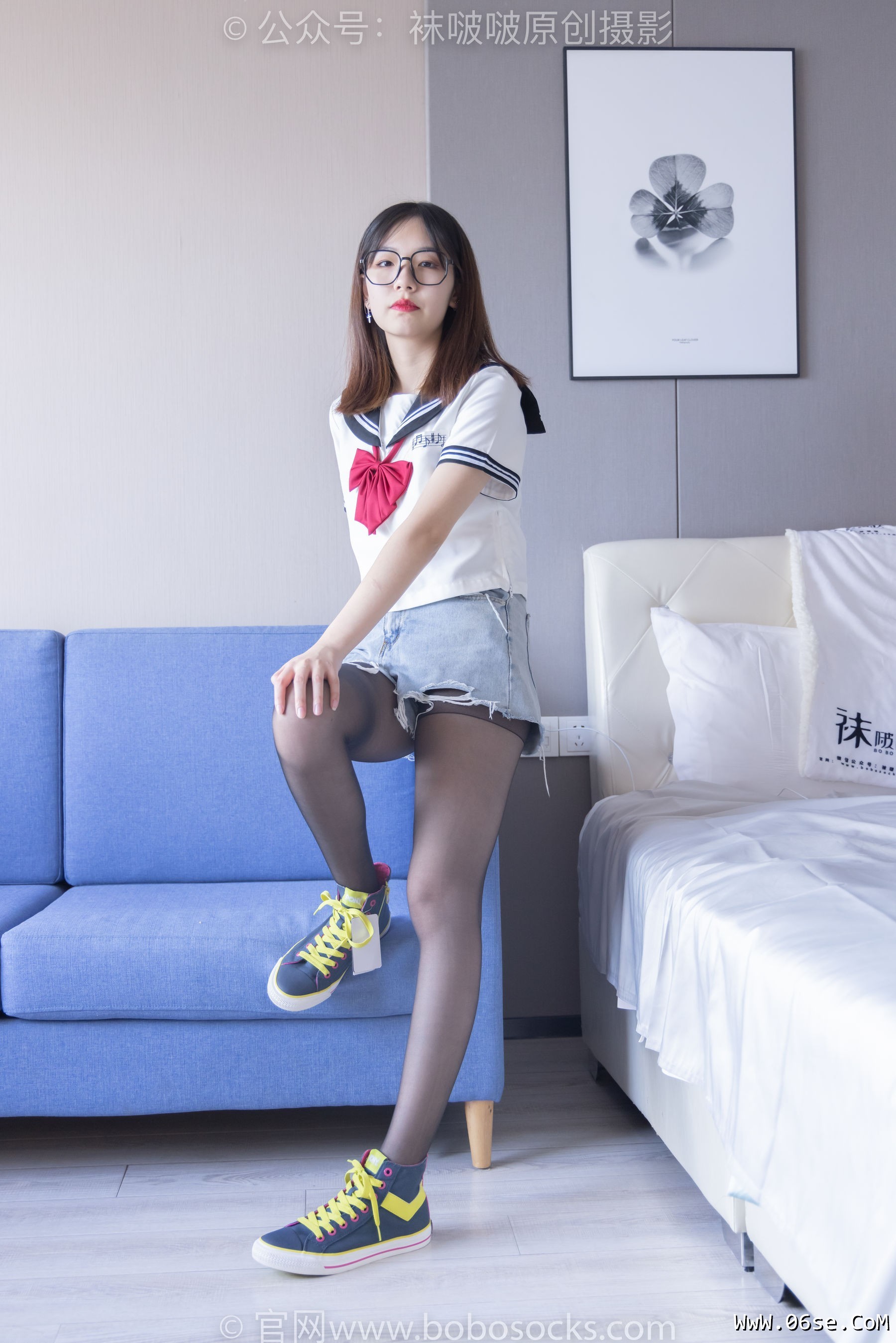 图片[117]-BoBoSocks袜啵啵 No.215 小甜豆-三双帆布鞋板鞋、厚白丝、黑丝[144P]-六色网