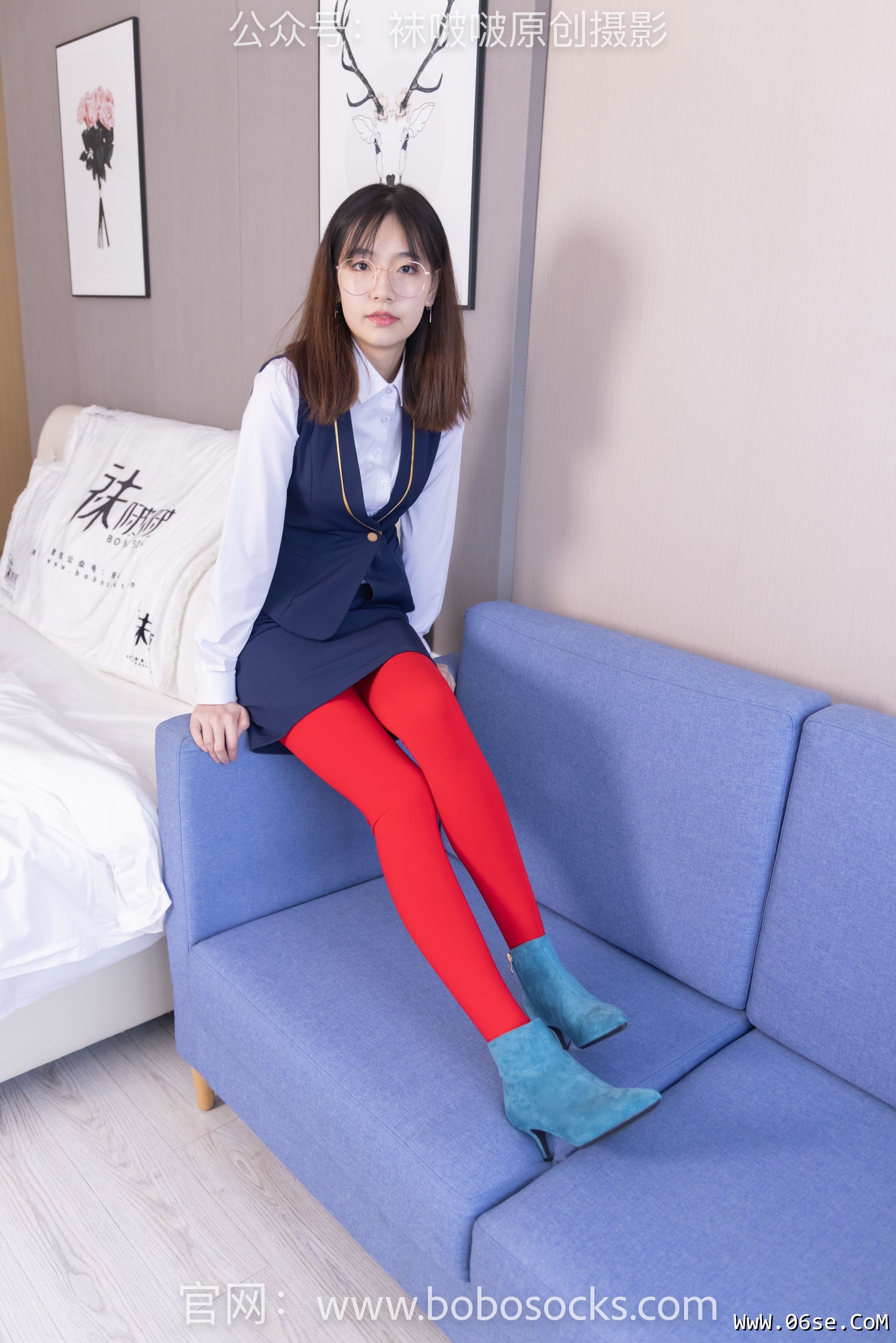 图片[117]-BoBoSocks袜啵啵 No.132 小甜豆-aj1板鞋、蓝色短靴、厚黑丝、厚红丝[145P]-六色网