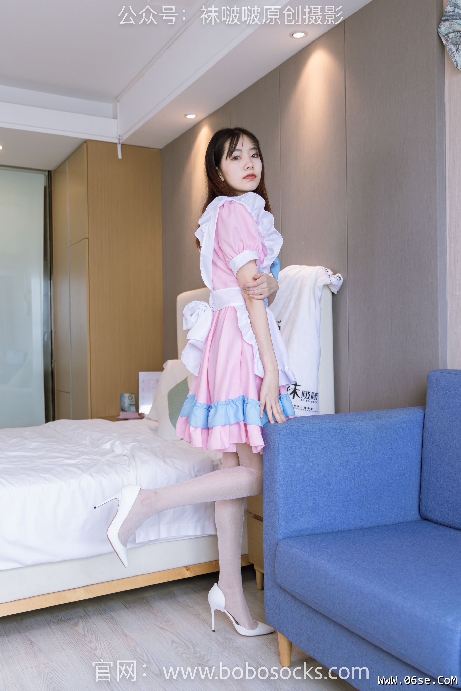图片[157]-BoBoSocks袜啵啵 No.154 小甜豆-两双高跟鞋、珠光白丝、女仆装[200P]-六色网