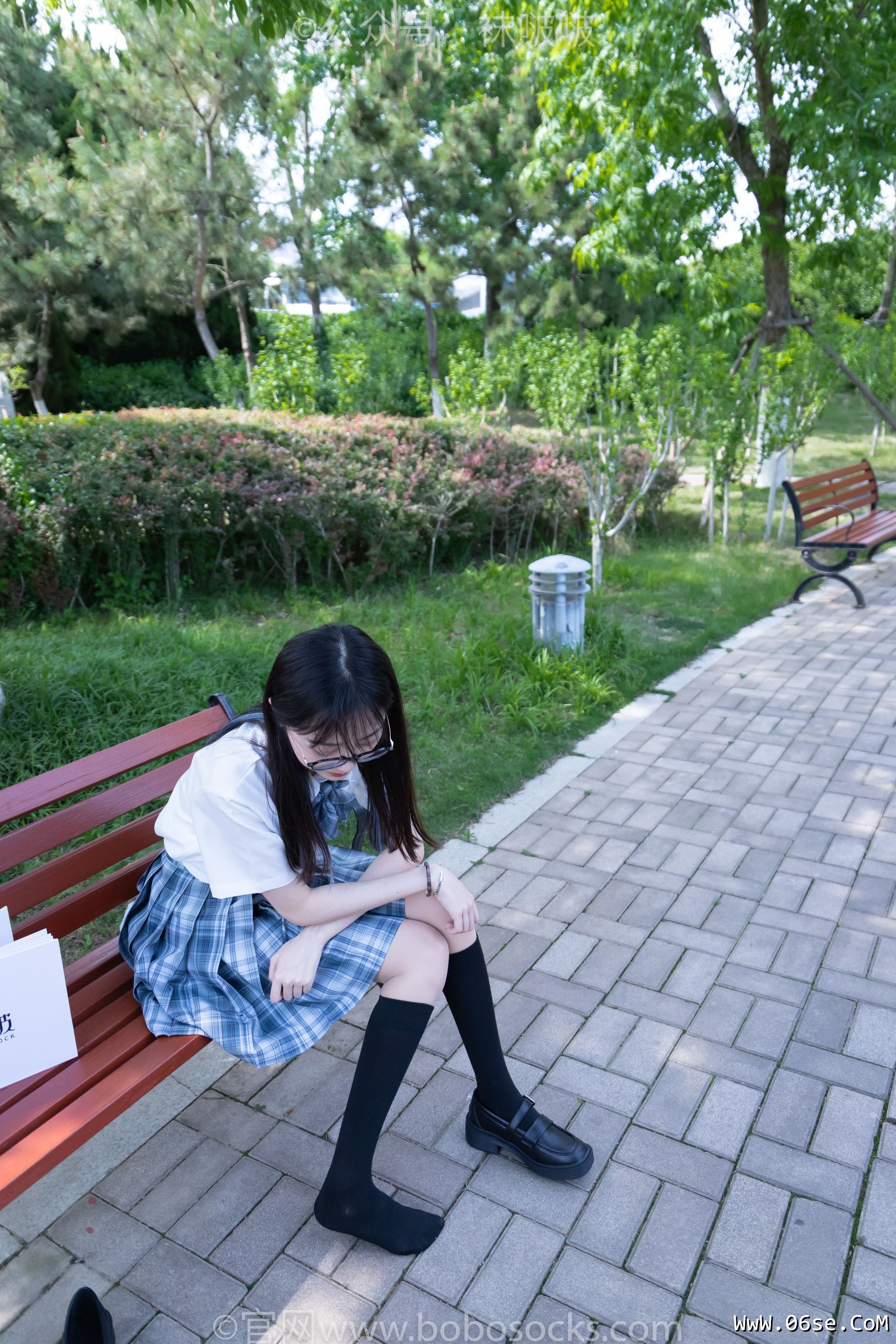 图片[55]-BoBoSocks袜啵啵 No.007 稚予-JK制服、皮鞋、黑色中筒棉袜、肉丝[143P]-六色网