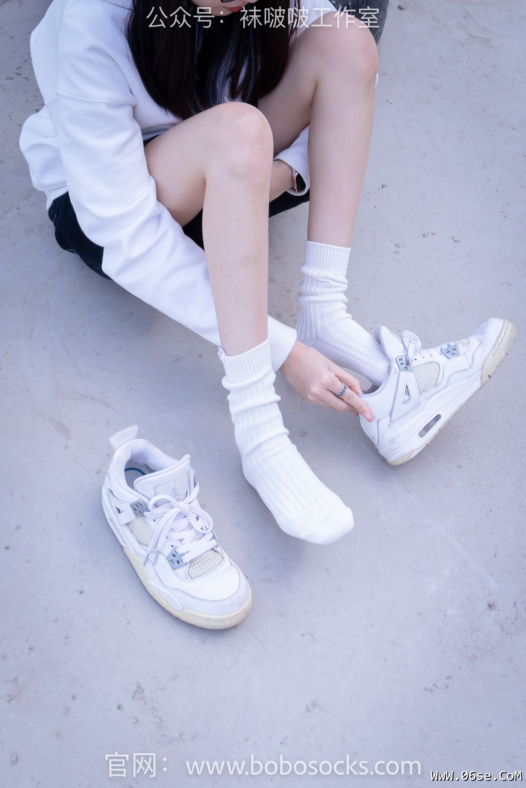 图片[61]-BoBoSocks袜啵啵 No.103 稚予-AJ篮球鞋、白棉袜、裸足[134P]-六色网