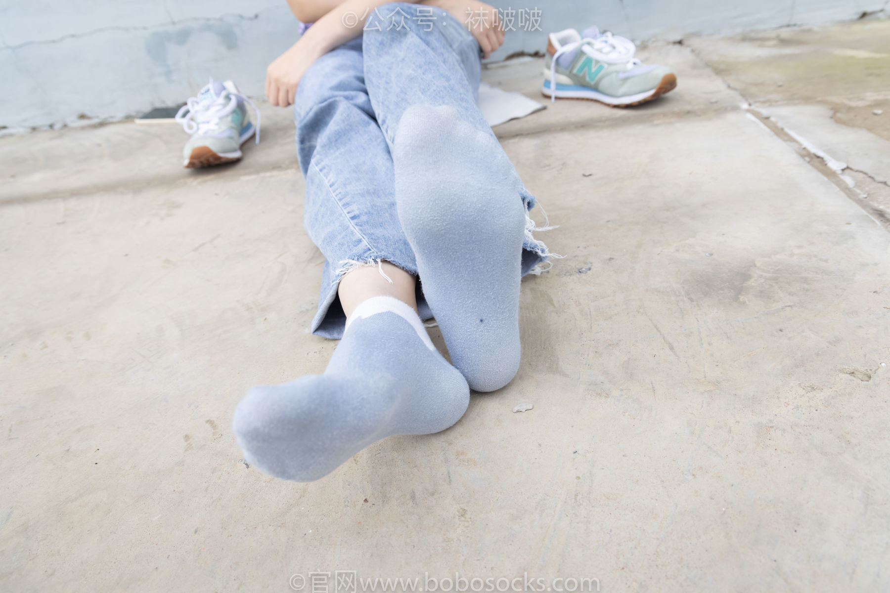 图片[81]-BoBoSocks袜啵啵 No.020 熊熊-NB运动鞋、蓝色短棉袜、裸足[150P]-六色网