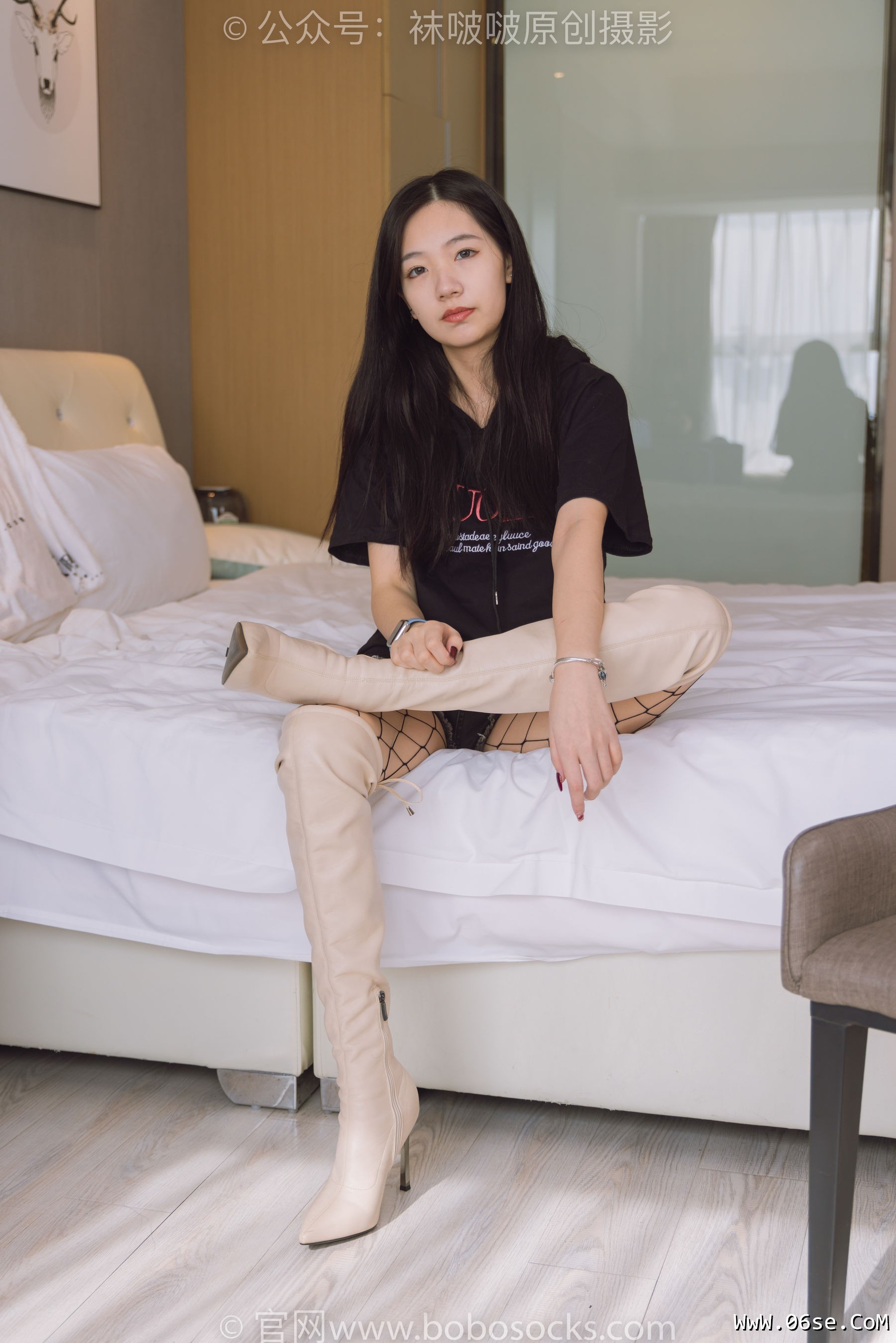 图片[118]-BoBoSocks袜啵啵 No.203 三双靴子、黑丝、网袜[144P]-六色网
