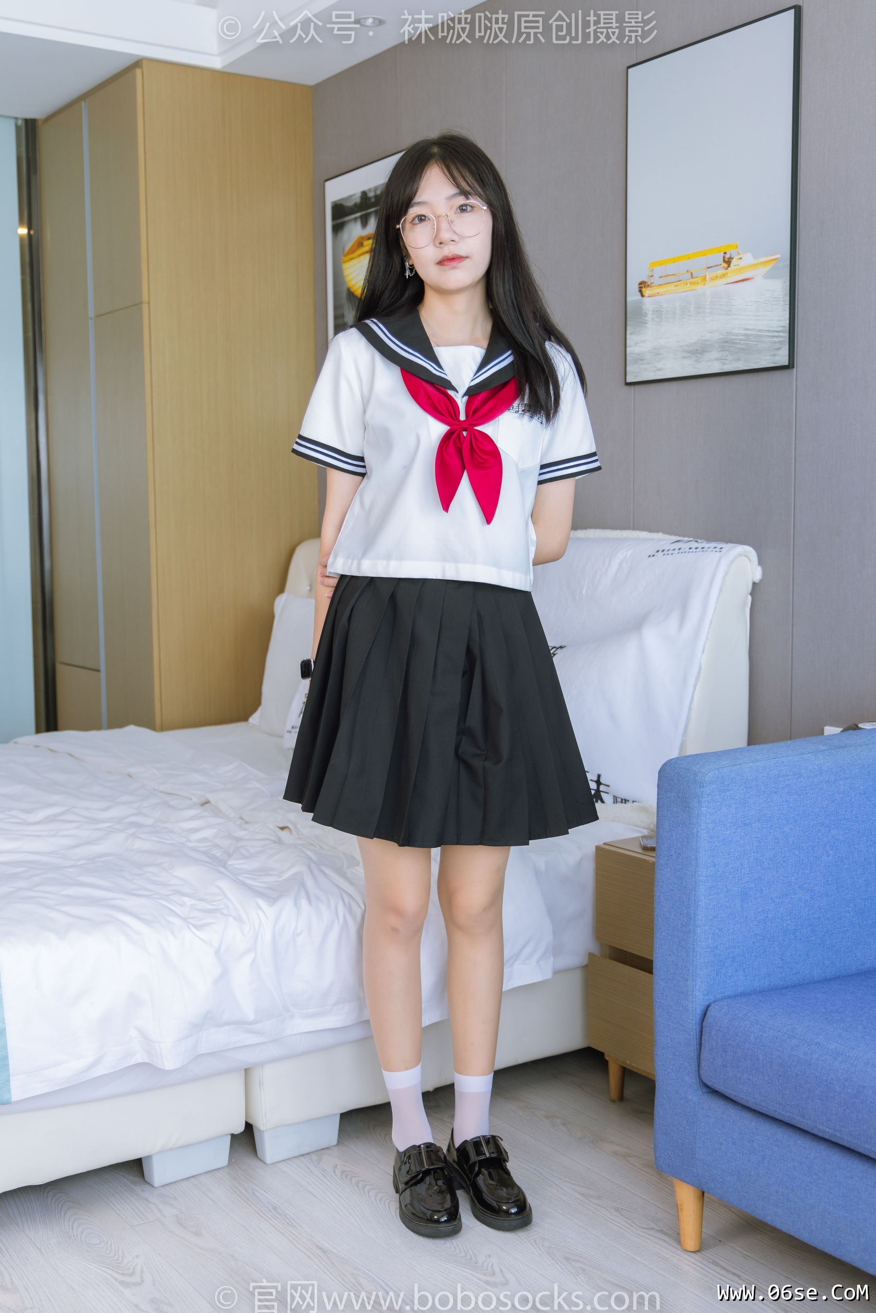 BoBoSocks袜啵啵 No.197 小甜豆-皮鞋、短白丝、肉丝、jk制服[139P]-六色网