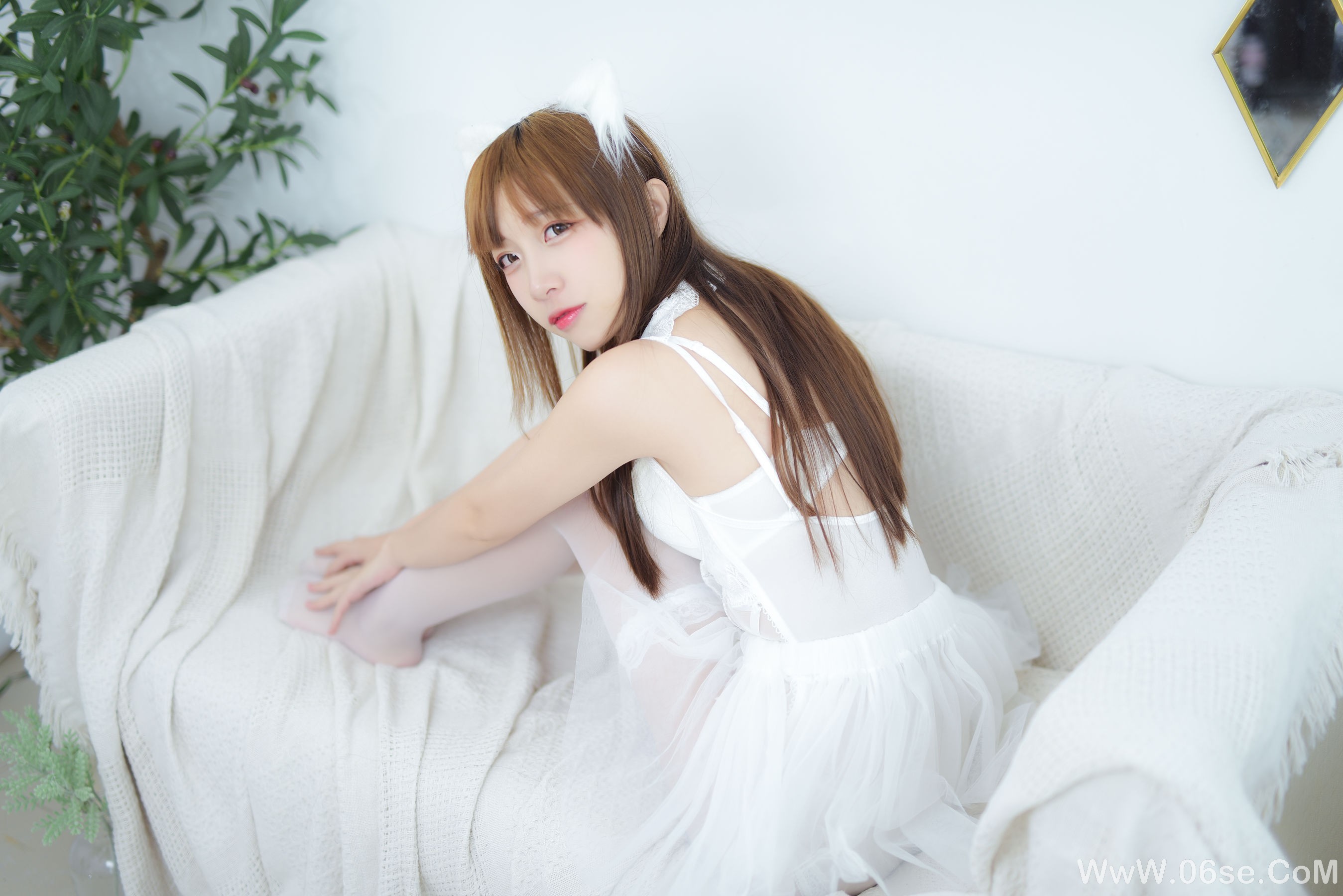 图片[5]-人气Coser二佐Nisa 宠物少女 私房白婚纱[28P]-六色网