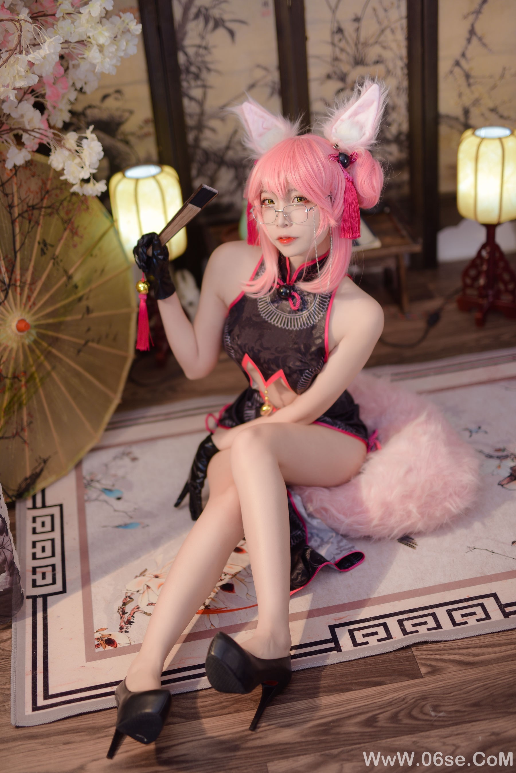 图片[5]-人气Coser二佐Nisa Fate旗袍狐[28P]-六色网