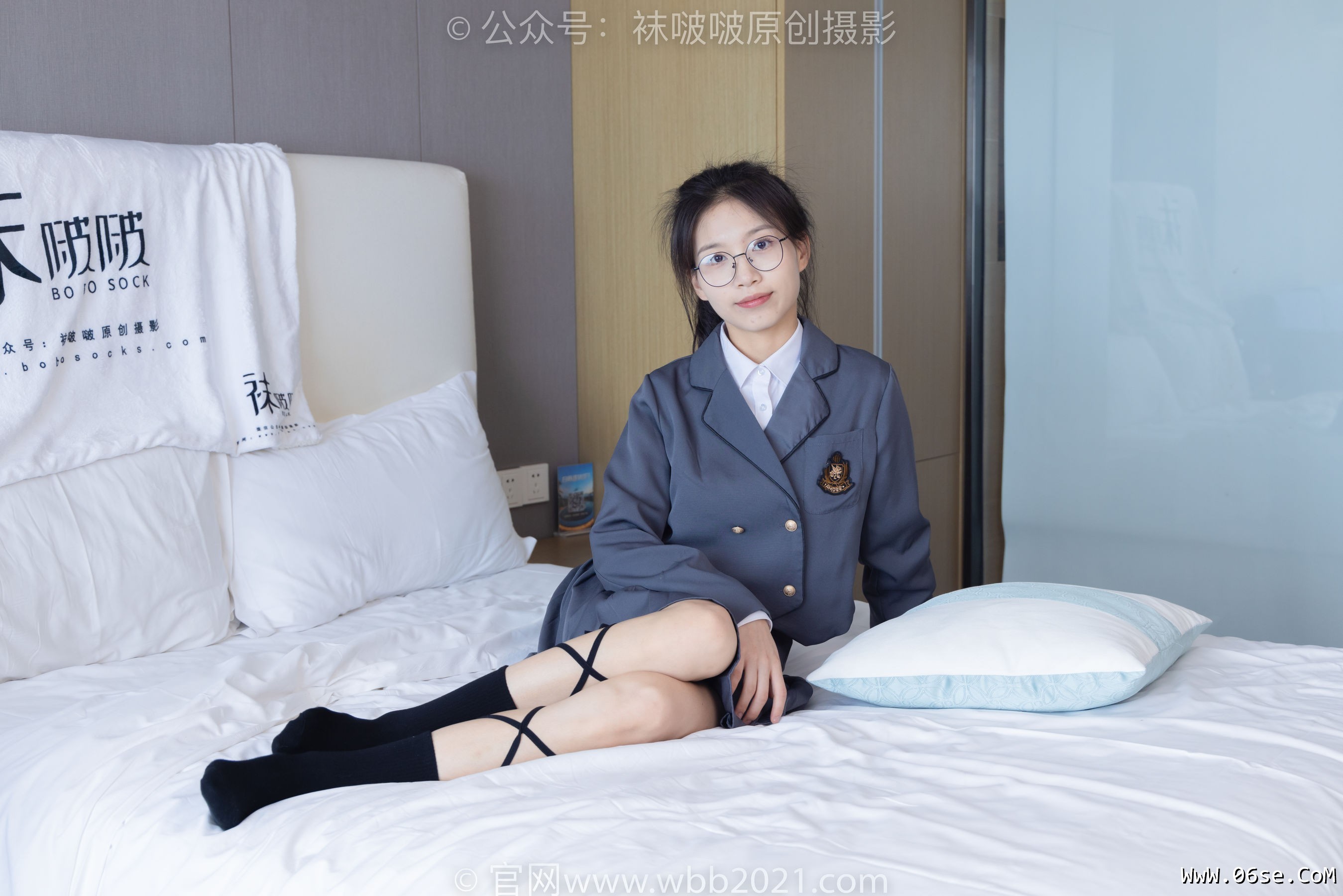图片[3]-BoBoSocks袜啵啵 No.268 芝士 -黑皮鞋、绑带黑棉袜、学院制服[139P]-六色网