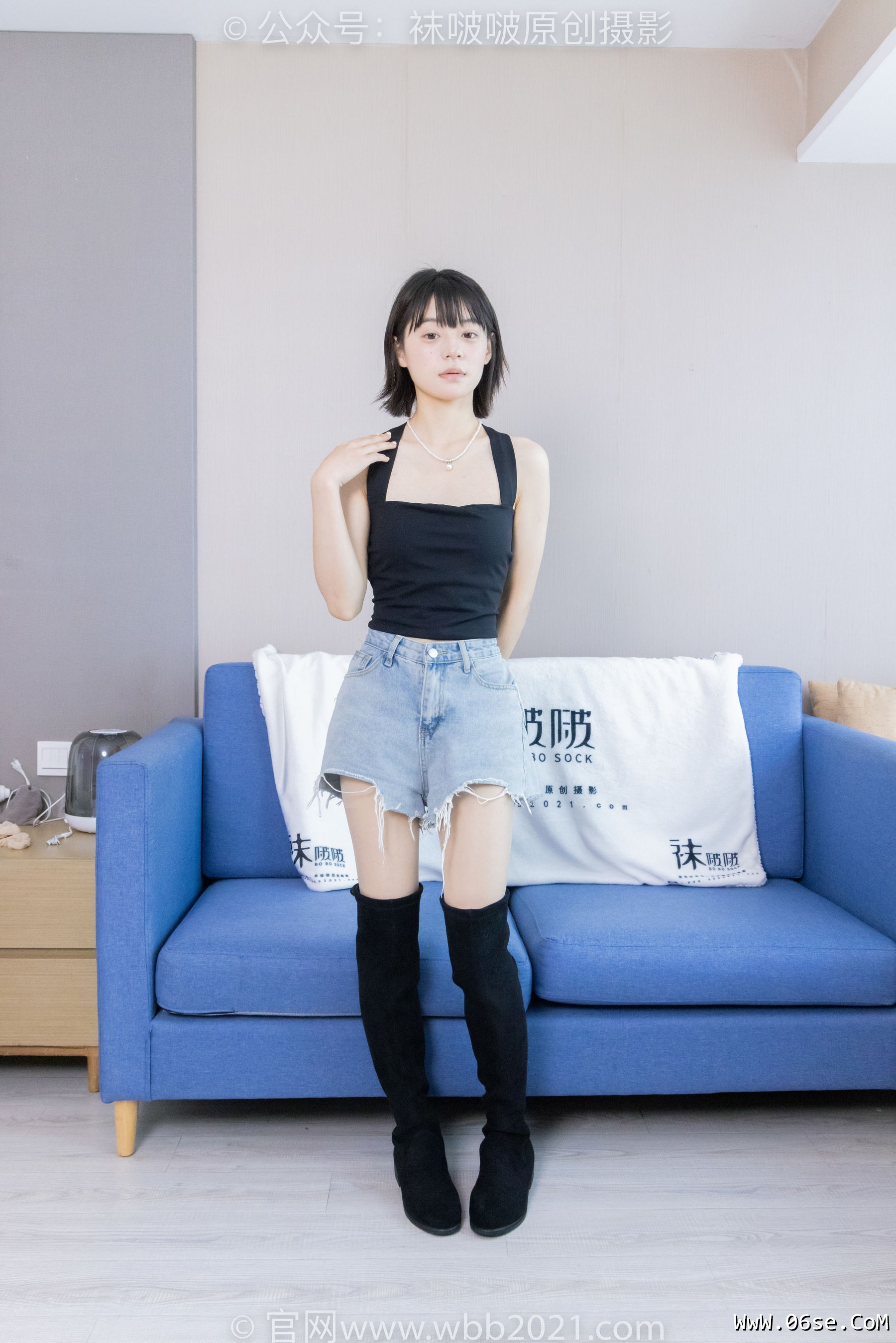 图片[53]-BoBoSocks袜啵啵 No.422 糯米 -长靴、白棉袜、肉丝[140P]-六色网