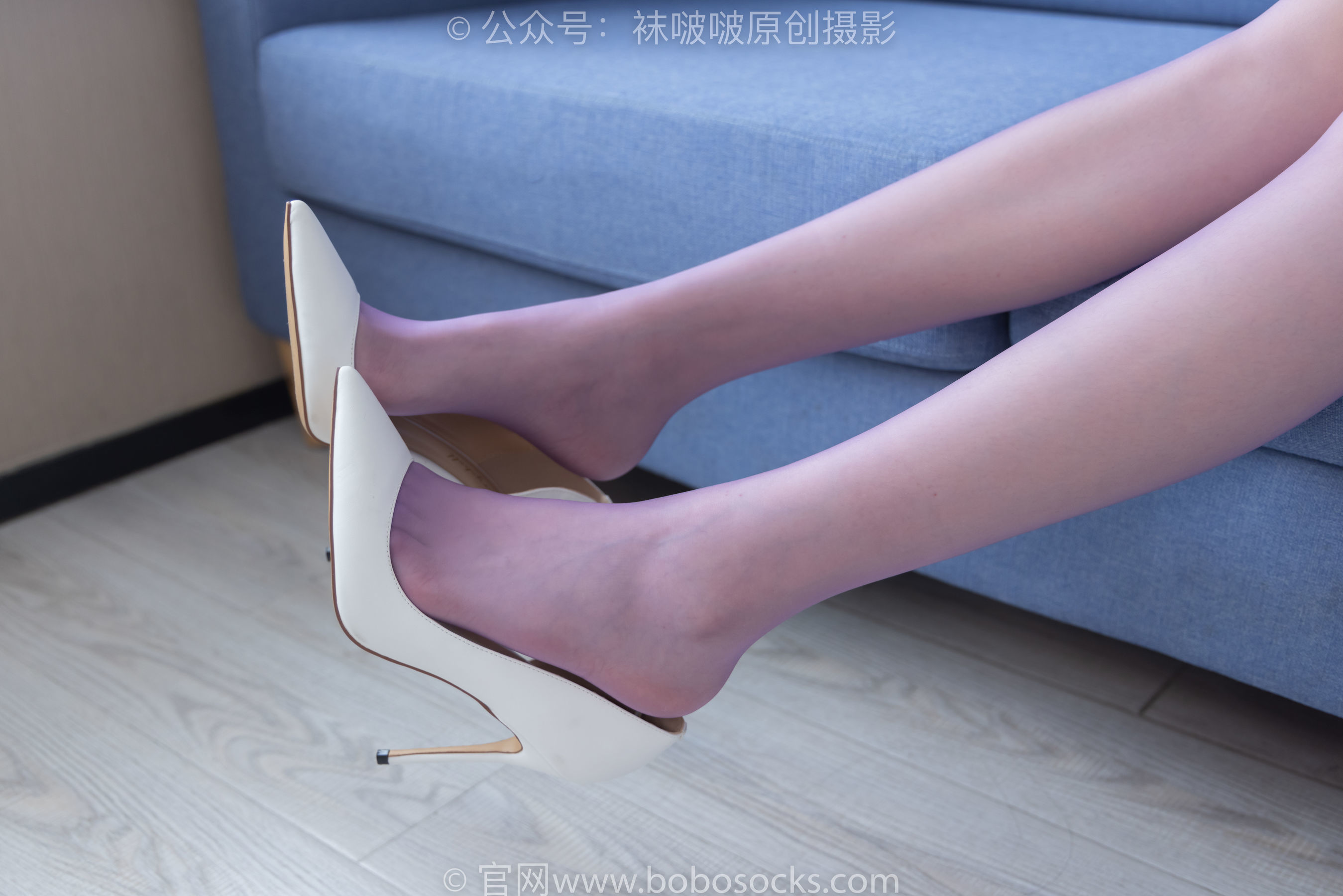 图片[79]-BoBoSocks袜啵啵 No.205 小甜 豆-白色高跟鞋、紫色油亮丝袜[140P]-六色网